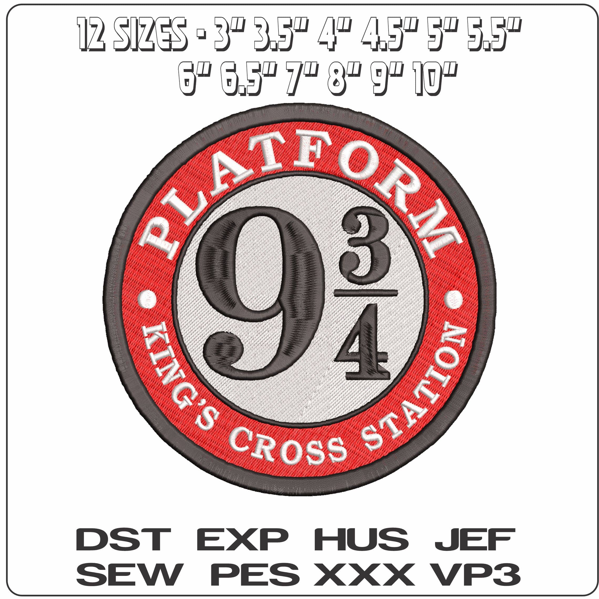 Platform 9 34- Elegant embroidery design file - instant download — view 2
