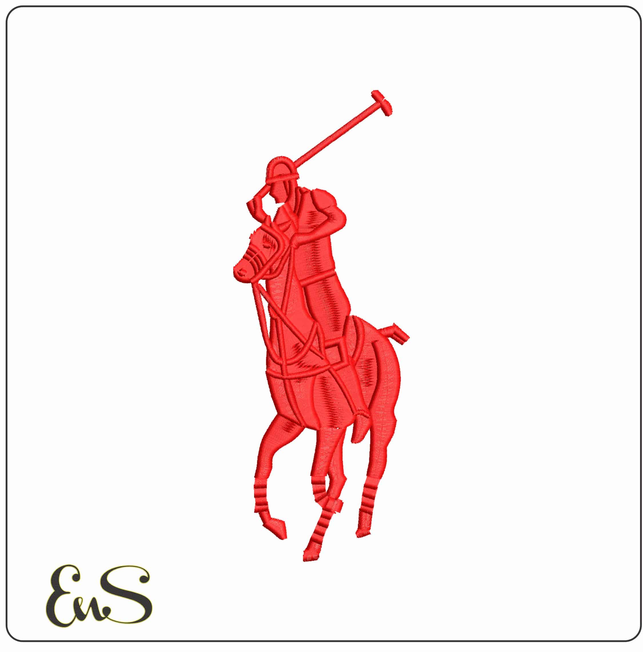 Polo Horse- Elegant embroidery design file - instant download