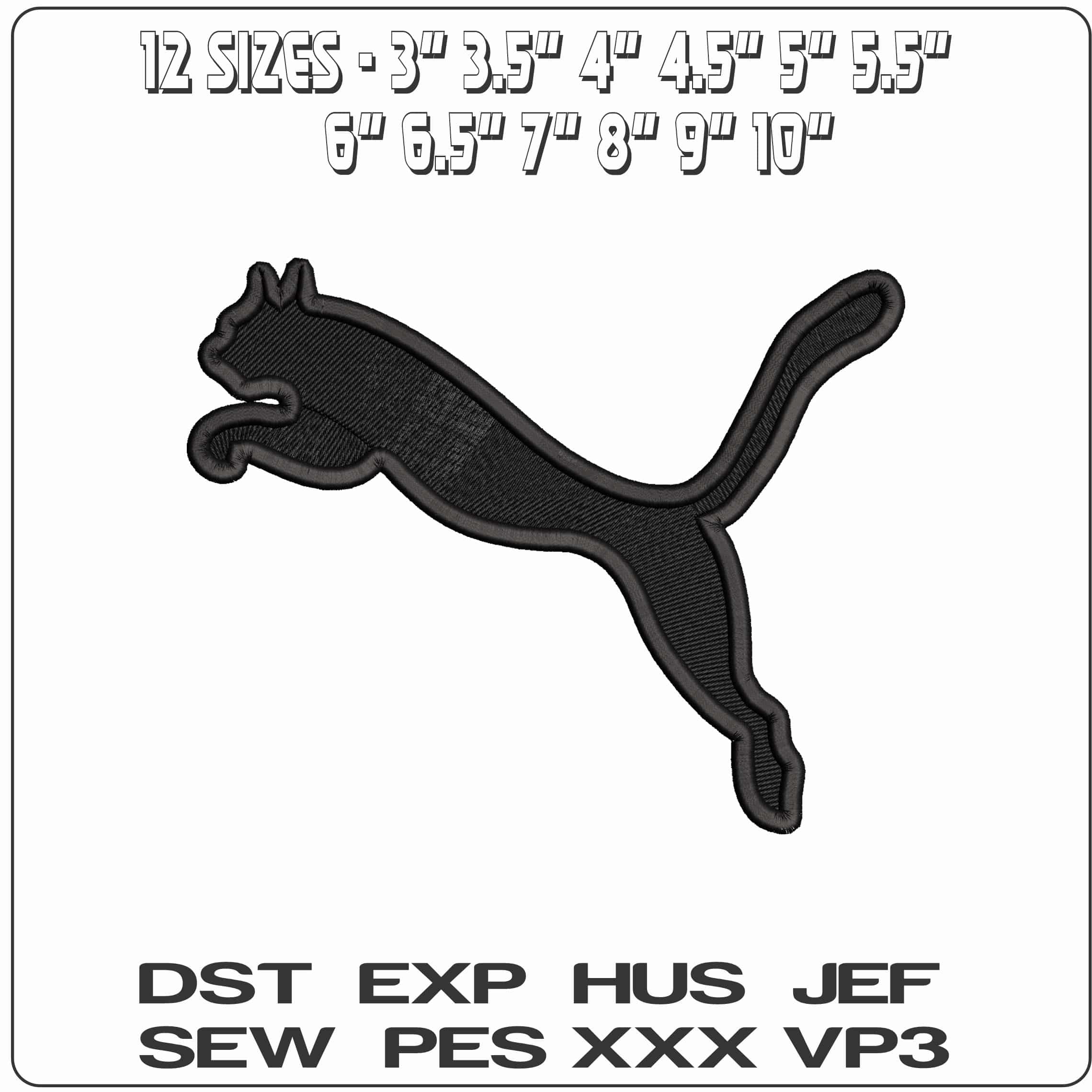 Puma Logo- Elegant embroidery design file - instant download — view 2
