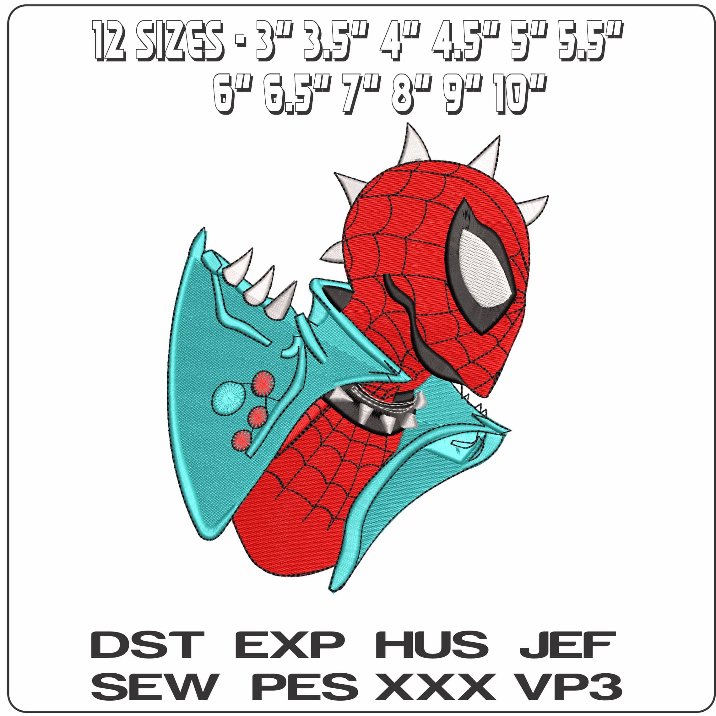 Punk Spiderman- Elegant embroidery design file - instant download — view 2