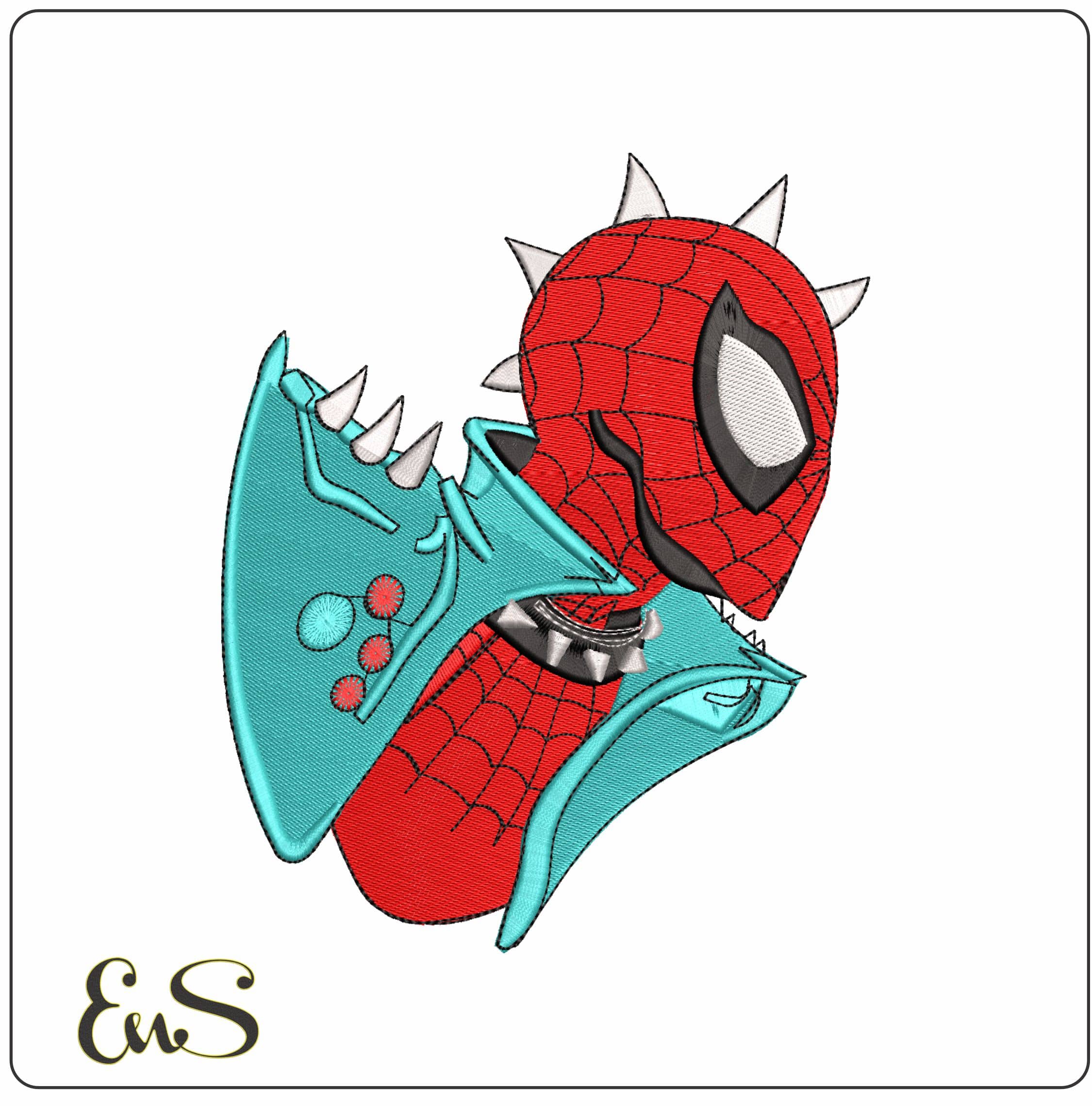 Punk Spiderman- Elegant embroidery design file - instant download