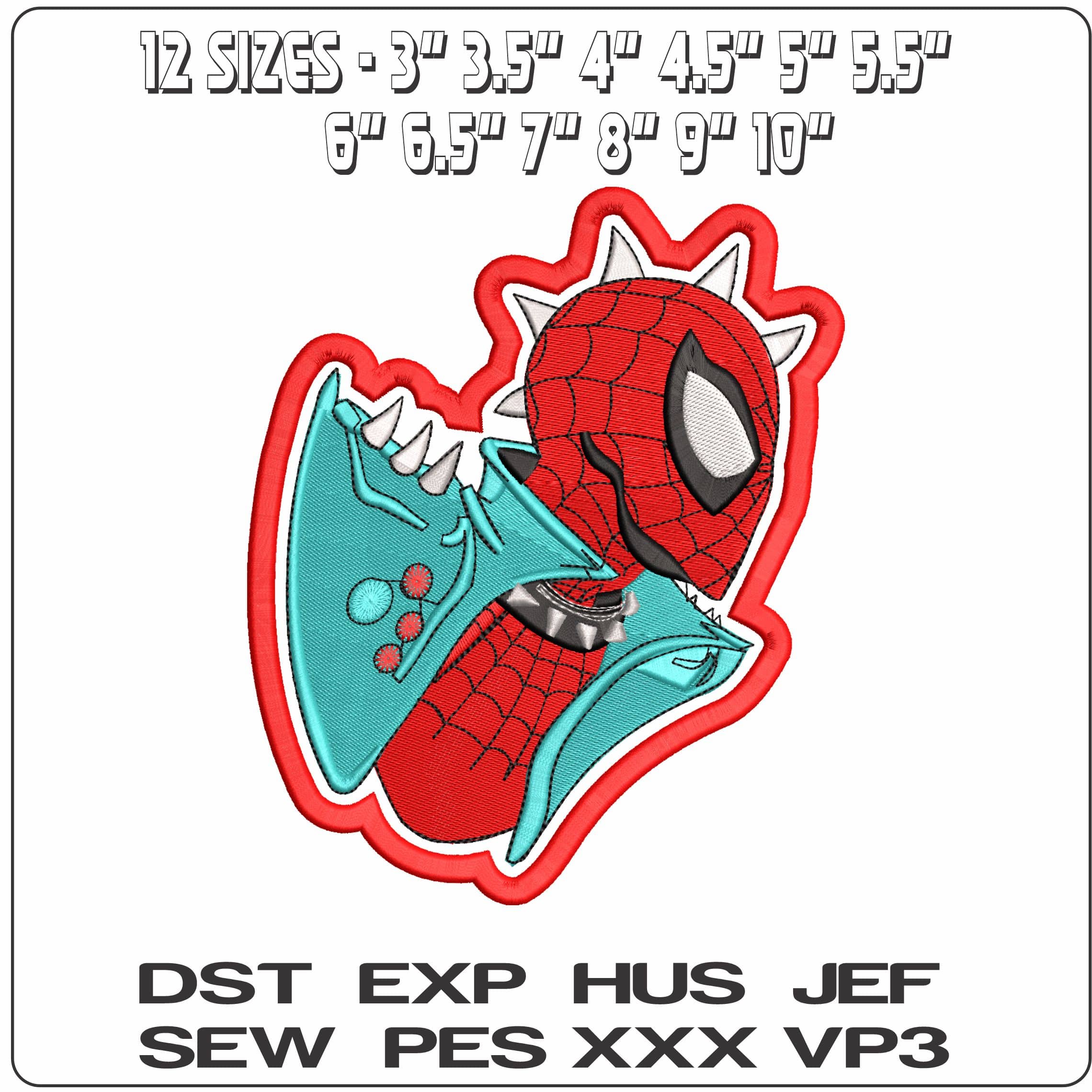 Punk Spiderman Outline- Elegant embroidery design file - instant download — view 2