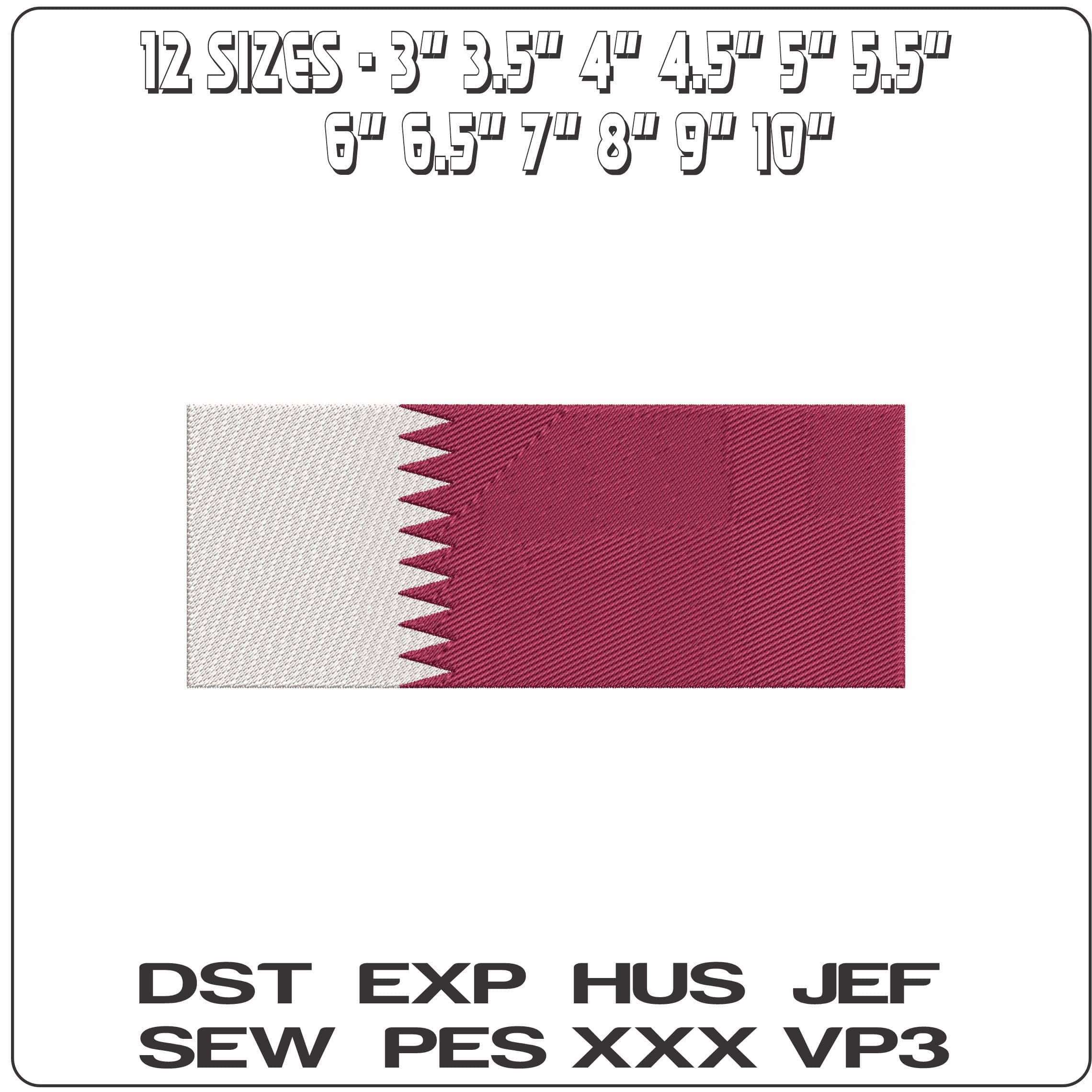 Qatar Flag- Elegant embroidery design file - instant download — view 2