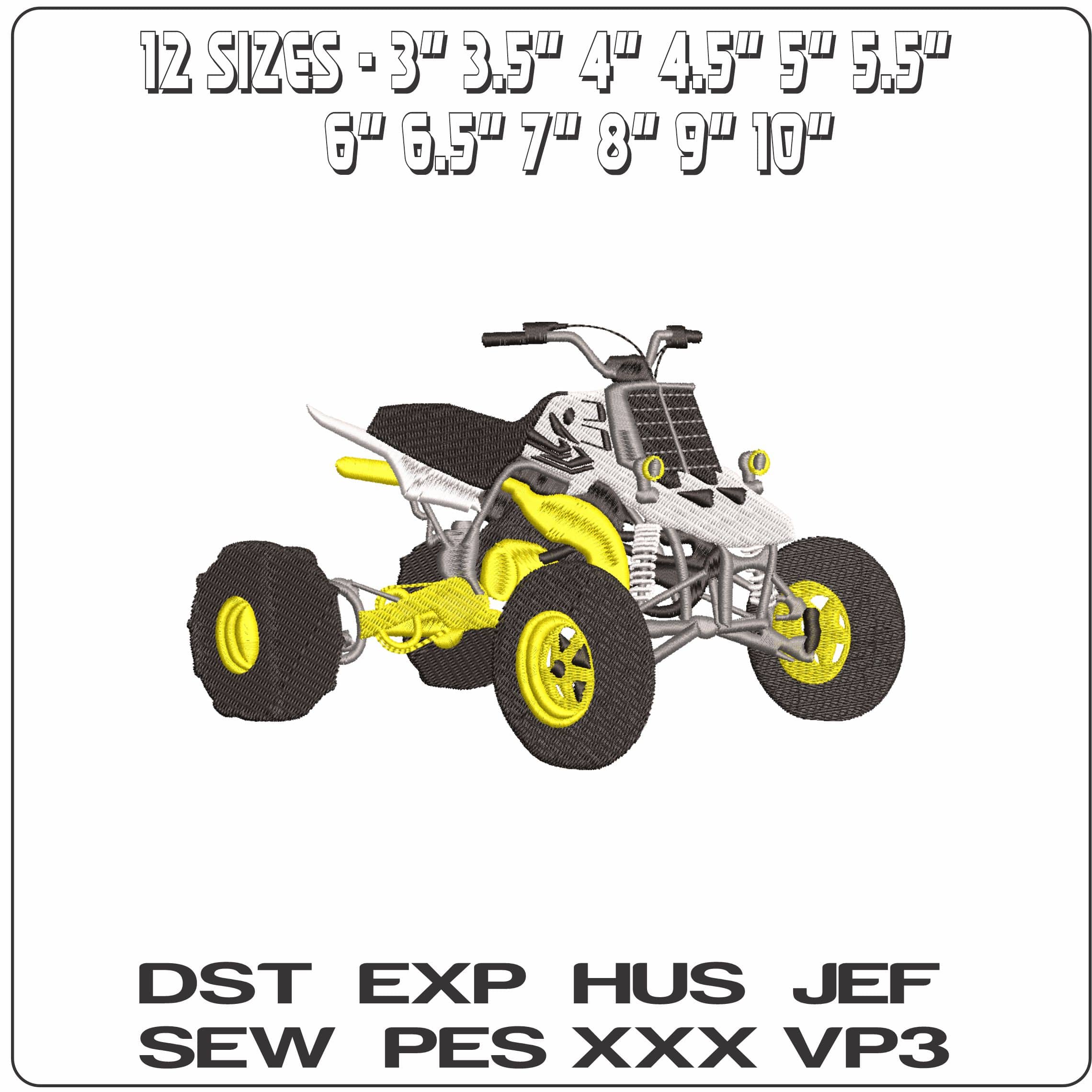 Racing ATV- Elegant embroidery design file - instant download — view 2