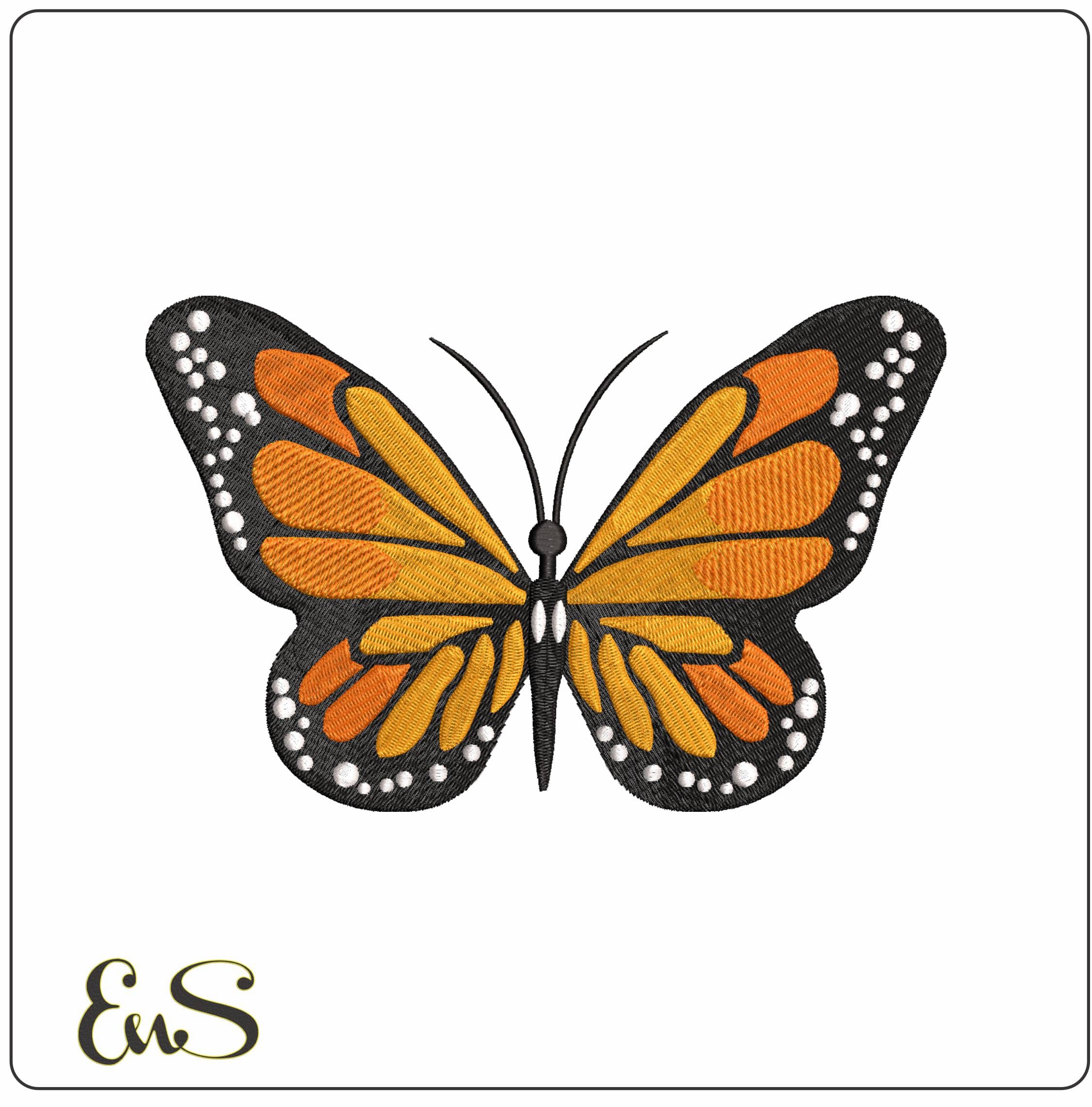 Red Admiral Butterfly- Elegant embroidery design file - instant download
