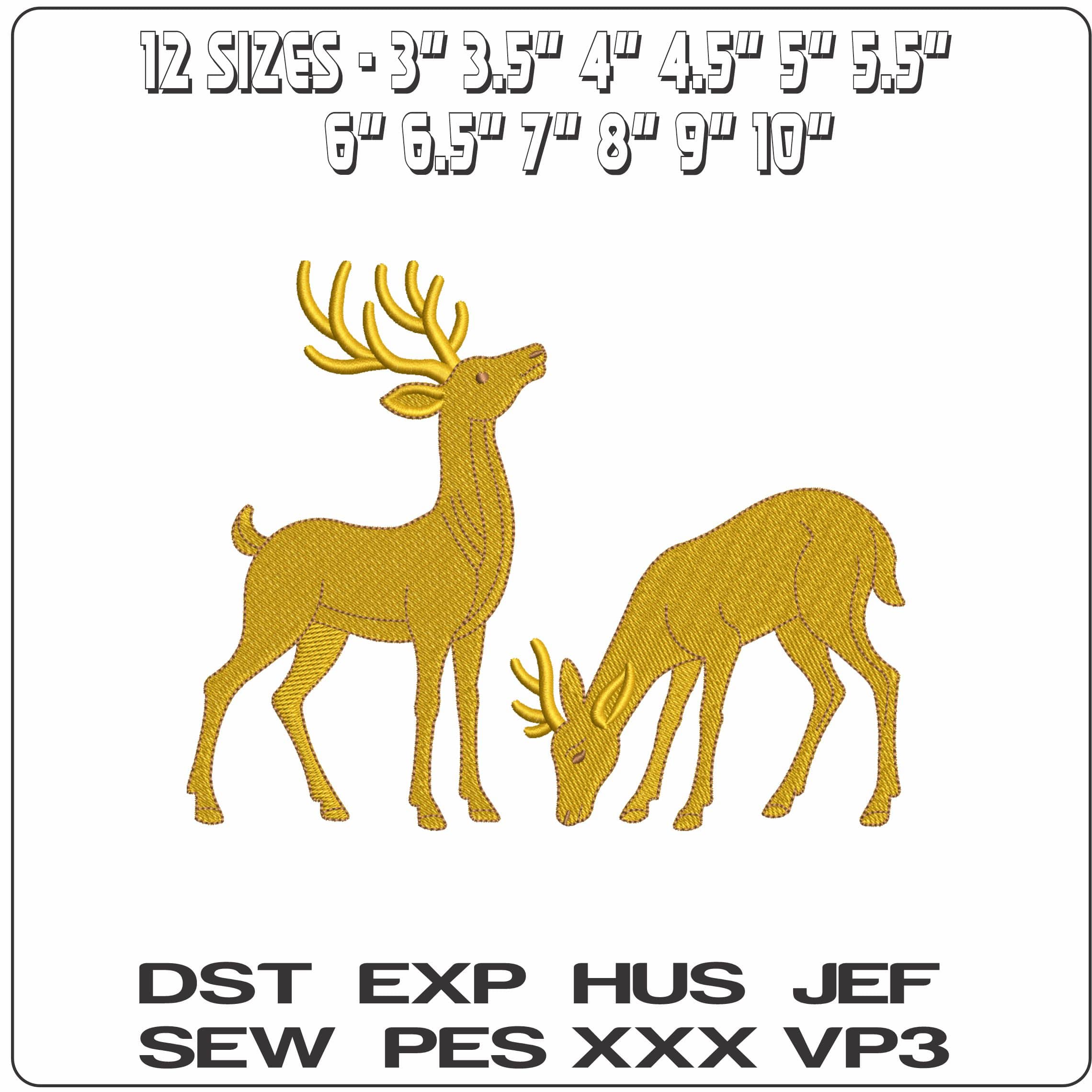 Reindeer eating- Elegant embroidery design file - instant download — view 2