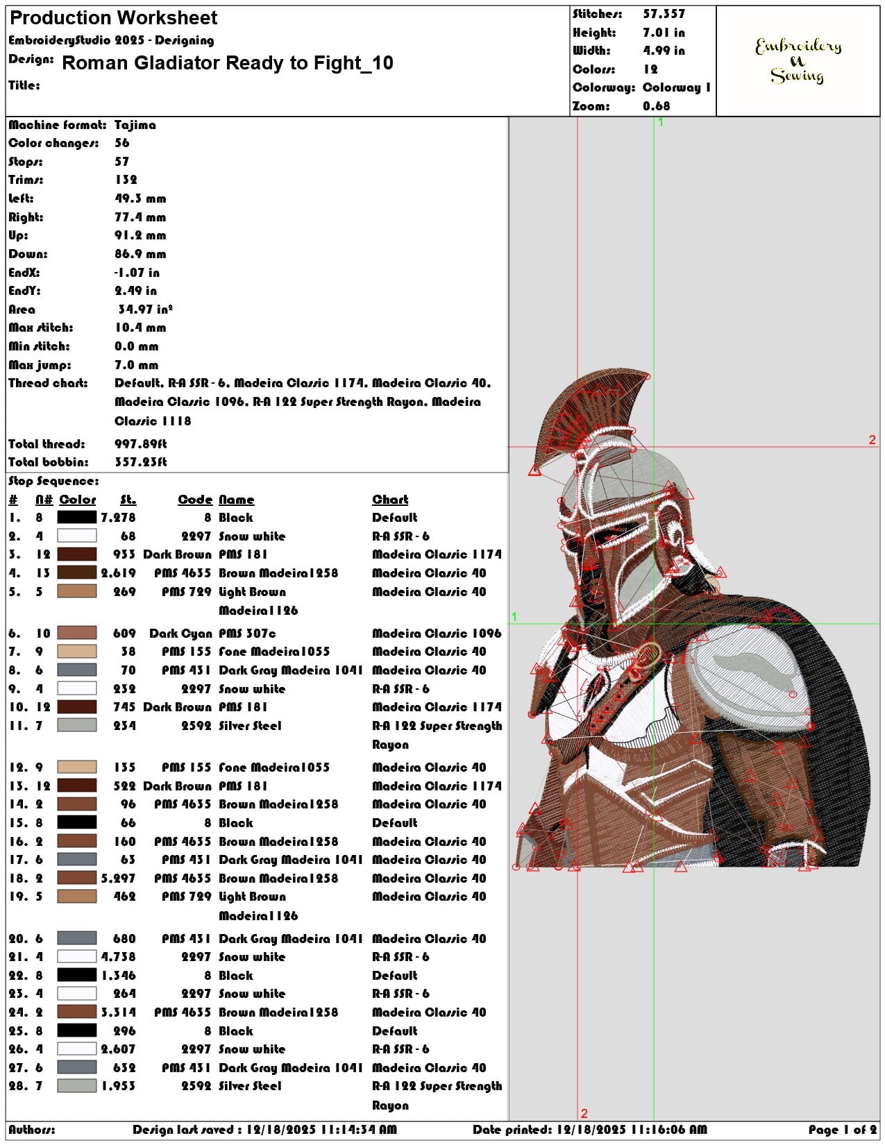 Roman Gladiator Ready to Fight- Elegant embroidery design file - instant download — view 3