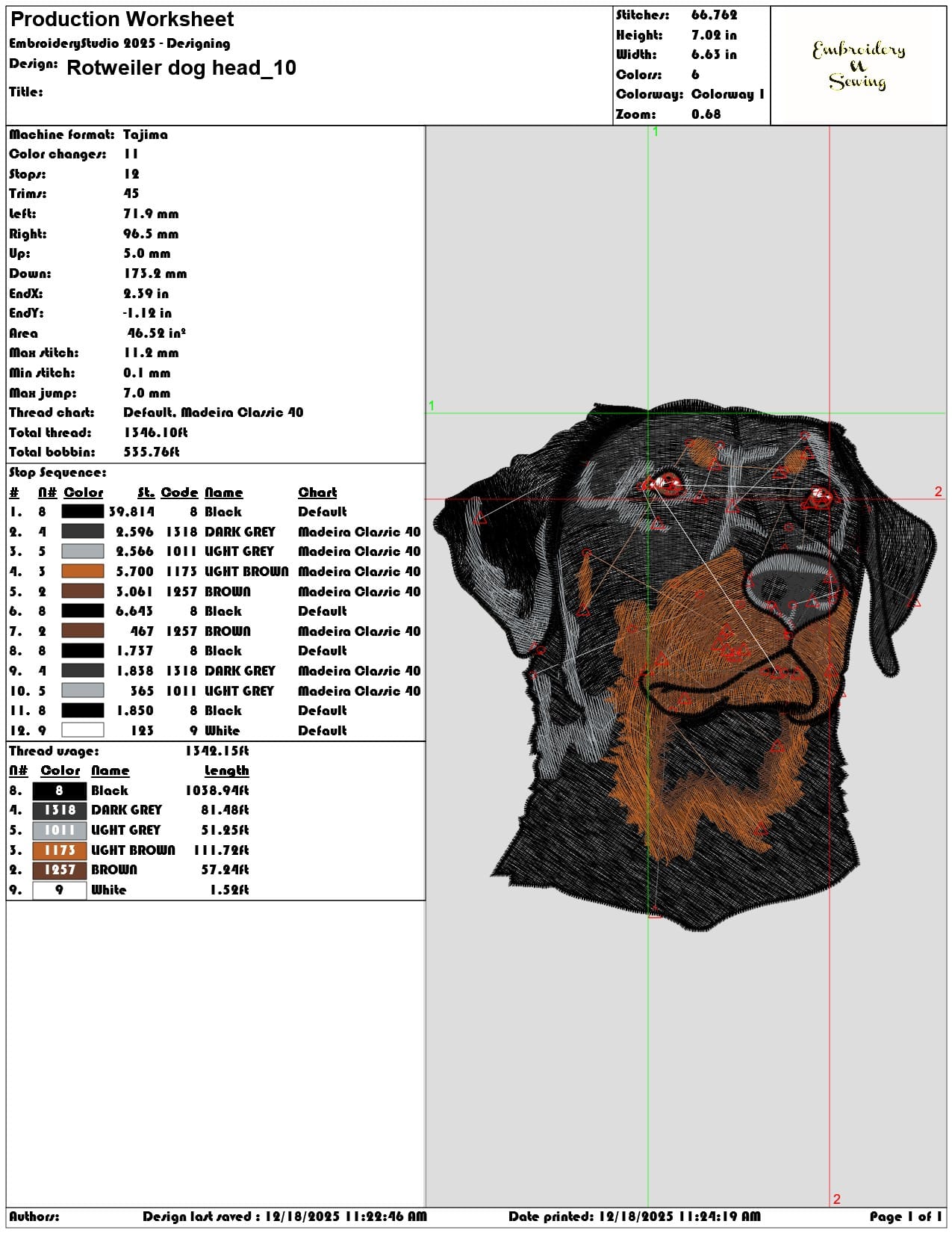 Rotweiler dog head- Elegant embroidery design file - instant download — view 3