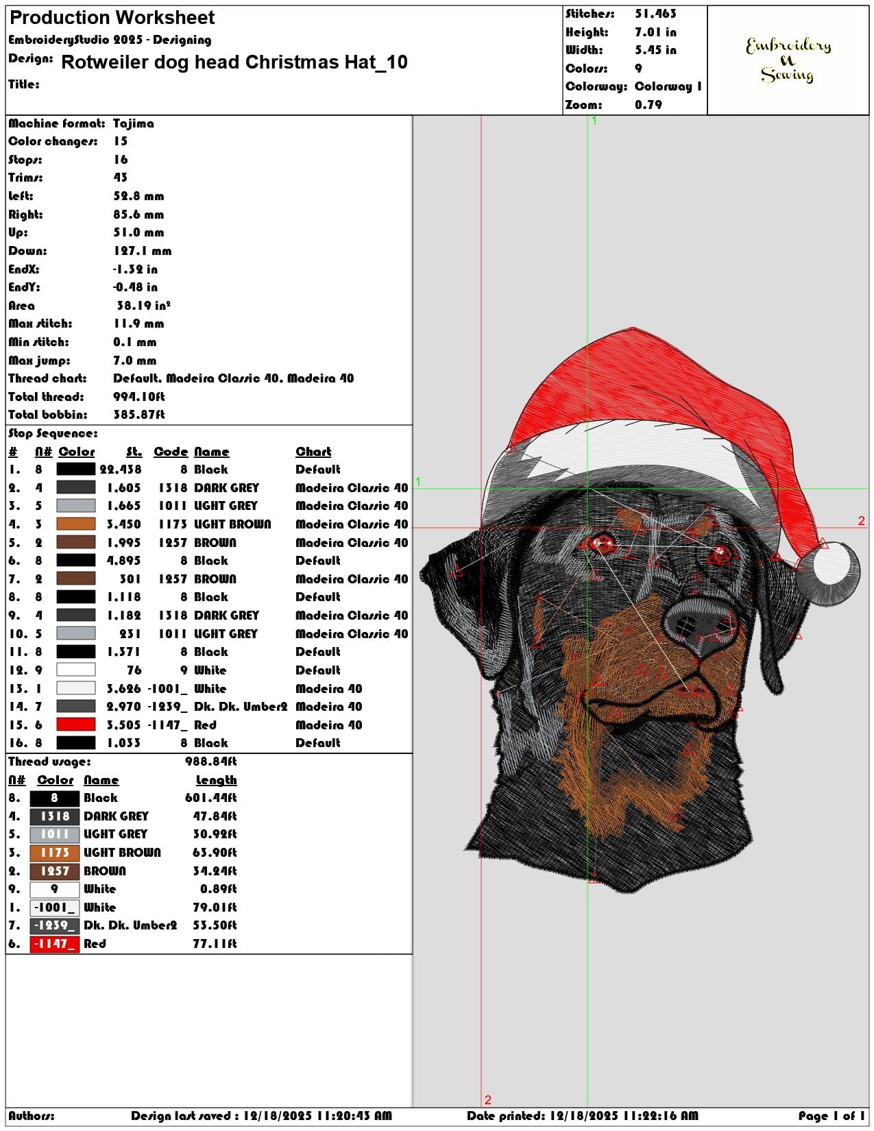 Rotweiler dog head Christmas Hat- Elegant embroidery design file - instant download — view 3