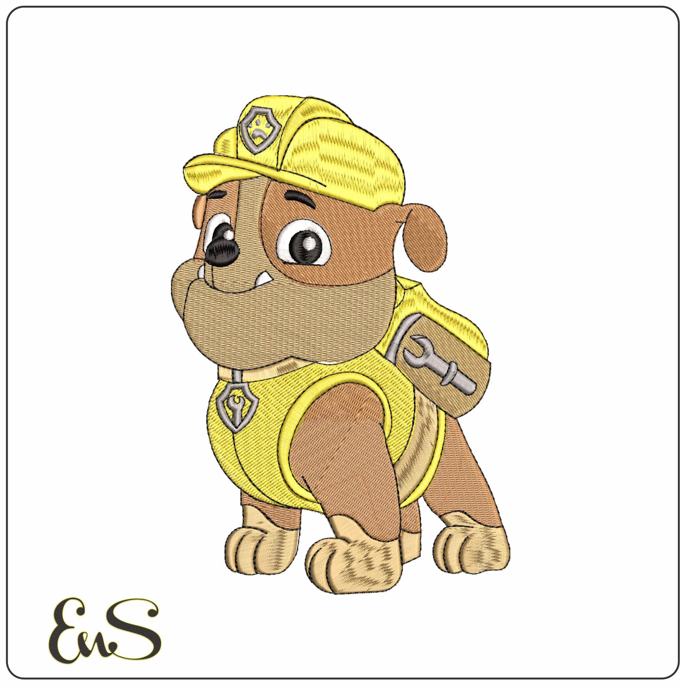 Rubble Paw Patrol- Elegant embroidery design file - instant download
