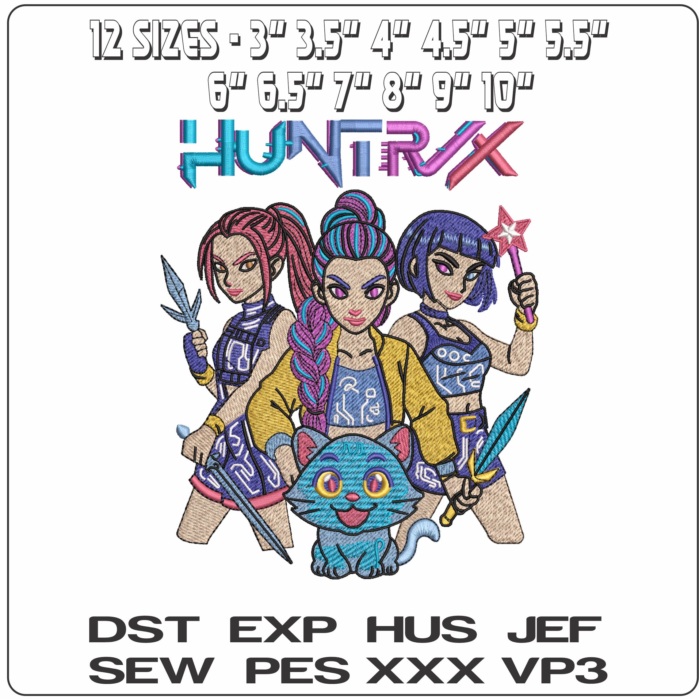 Rumi Mira Zoey HUNTRIX Logo Demon Hunter K Pop- Elegant embroidery design file - instant download — view 2