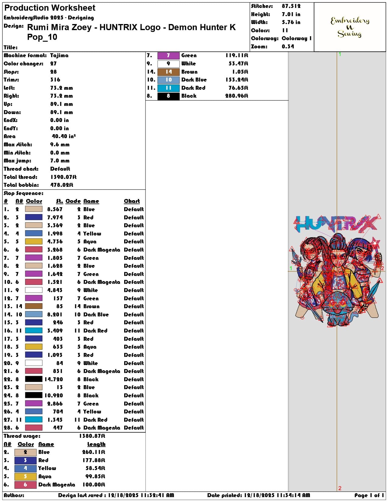 Rumi Mira Zoey HUNTRIX Logo Demon Hunter K Pop- Elegant embroidery design file - instant download — view 3