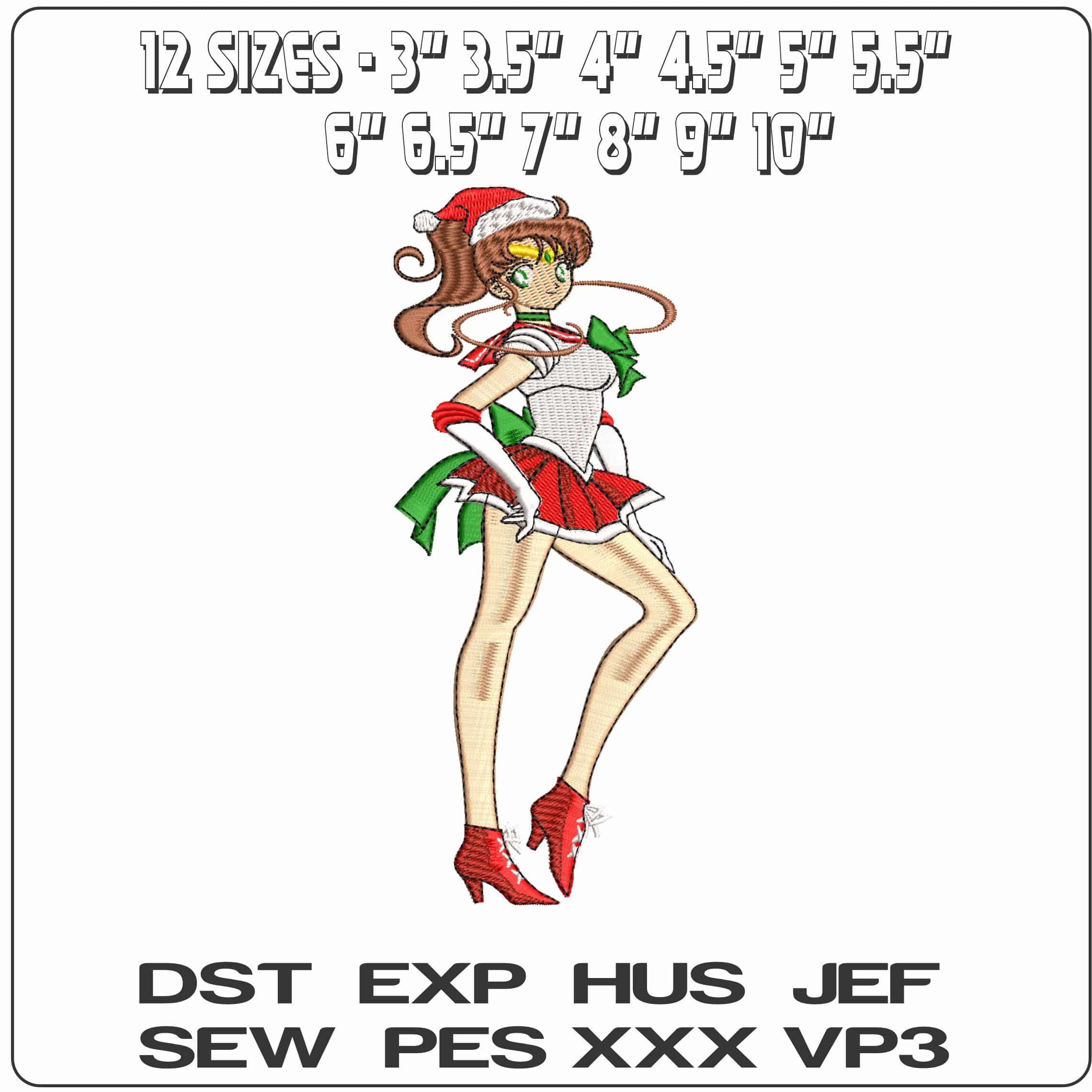 Sailor Jupiter Sailor Moon Anime- Elegant embroidery design file - instant download — view 2