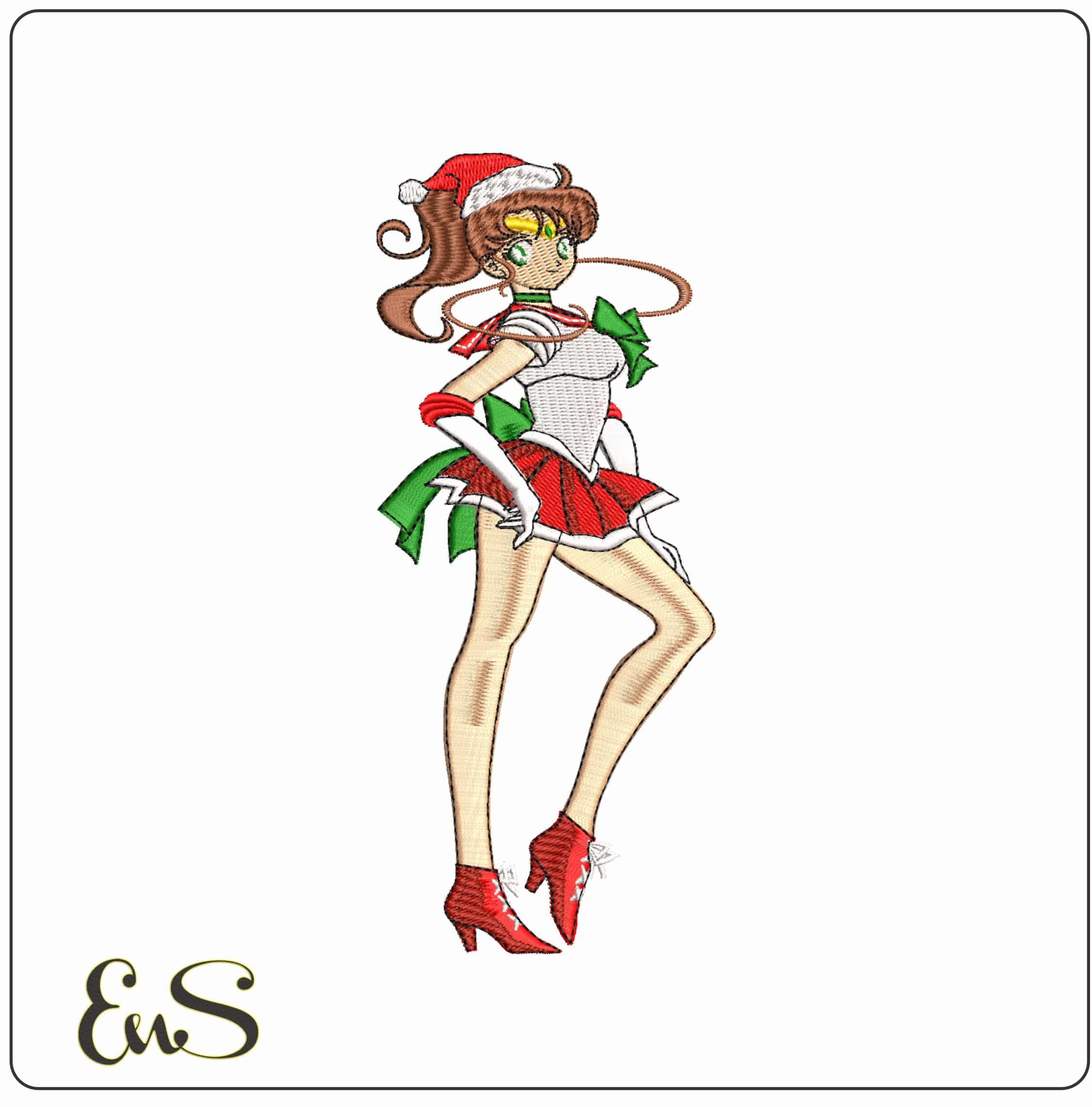 Sailor Jupiter Sailor Moon Anime- Elegant embroidery design file - instant download