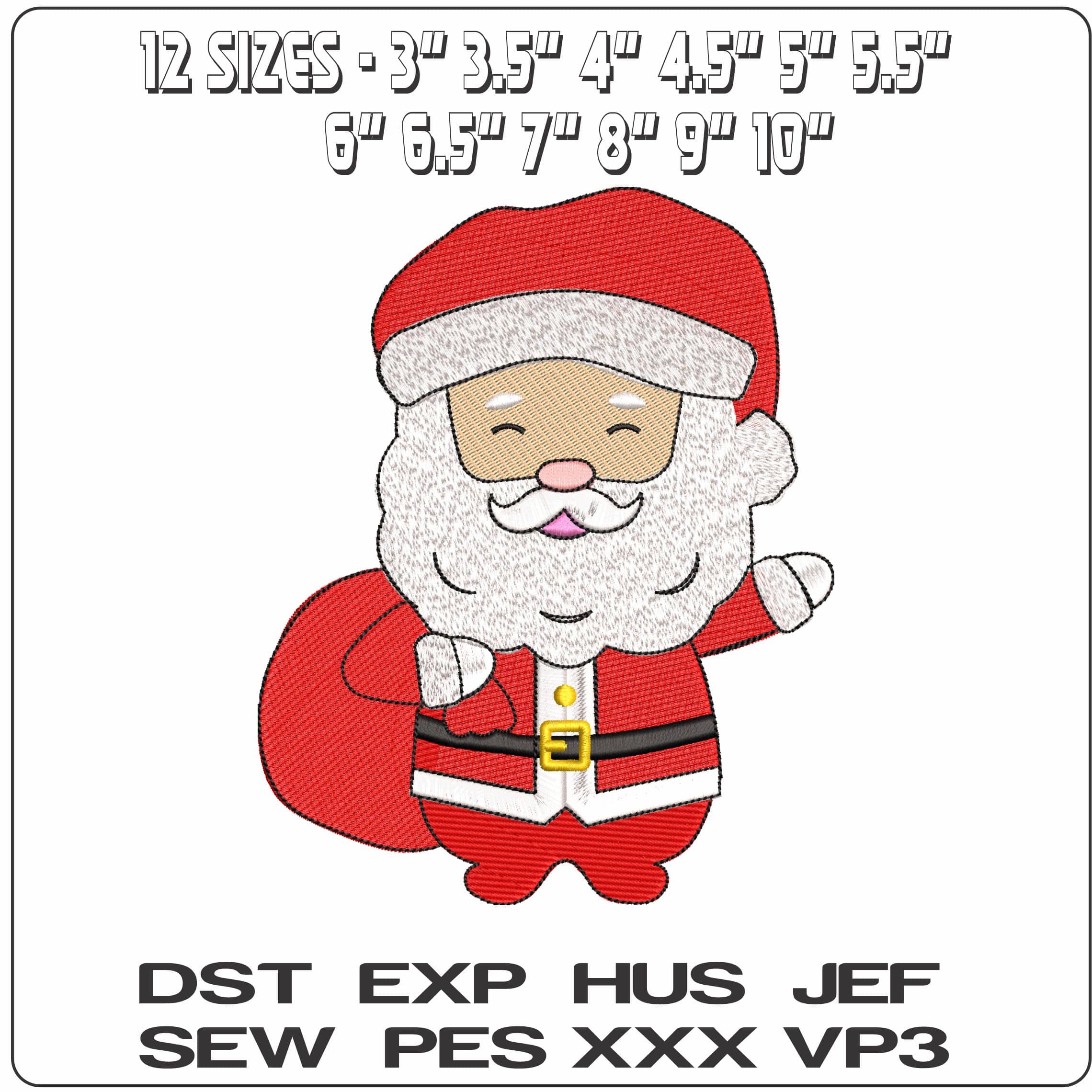 Santa with a Sack- Elegant embroidery design file - instant download — view 2