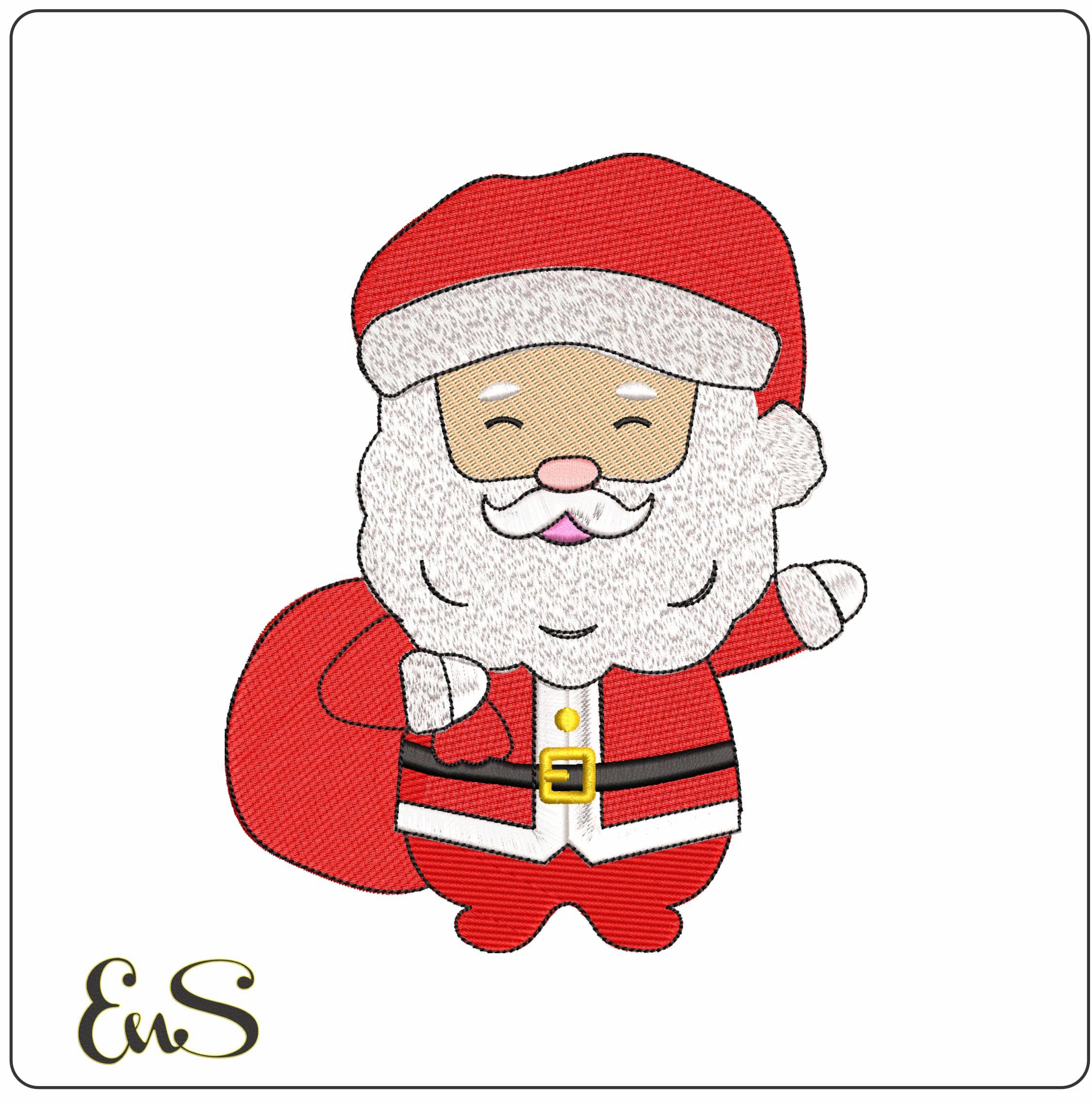 Santa with a Sack- Elegant embroidery design file - instant download
