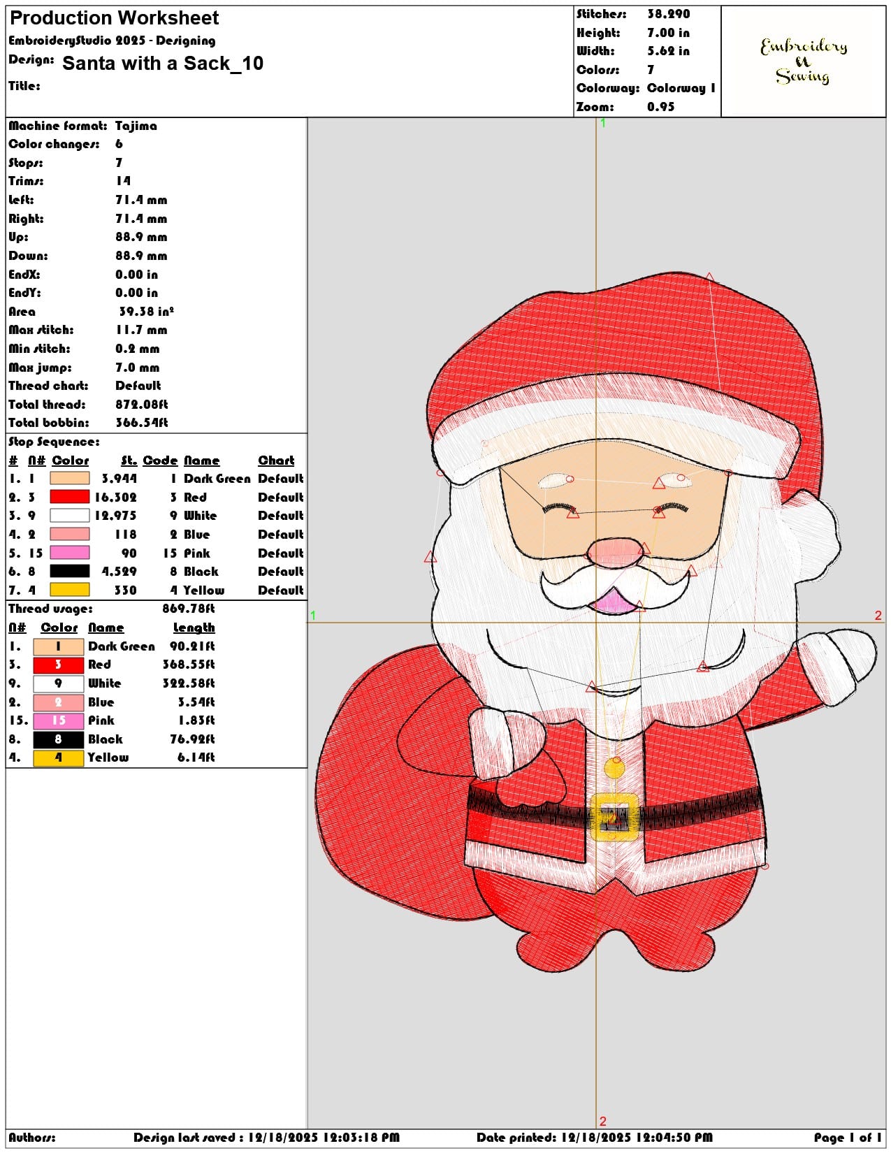 Santa with a Sack- Elegant embroidery design file - instant download — view 3