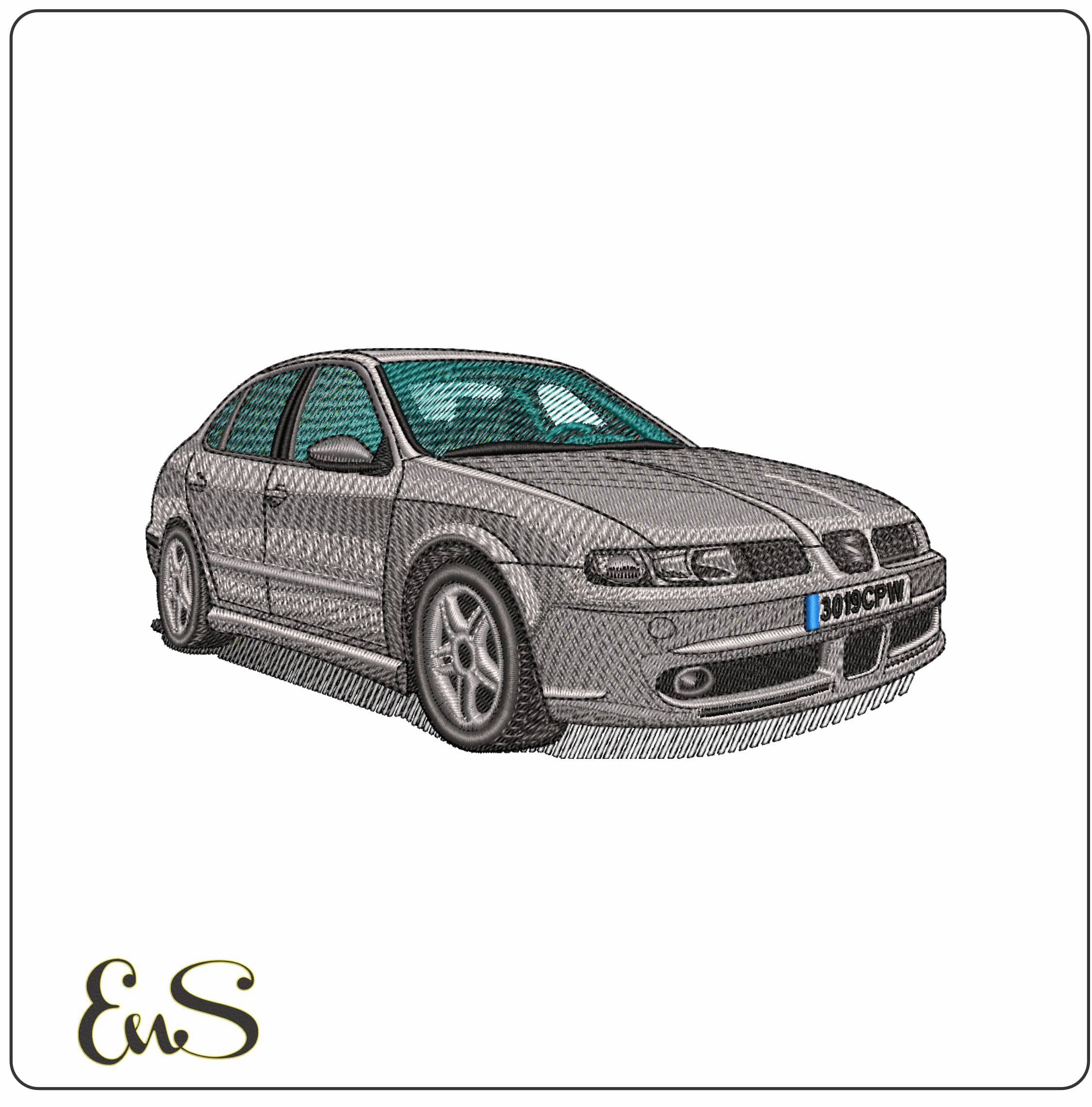Seat Leon Grey- Elegant embroidery design file - instant download