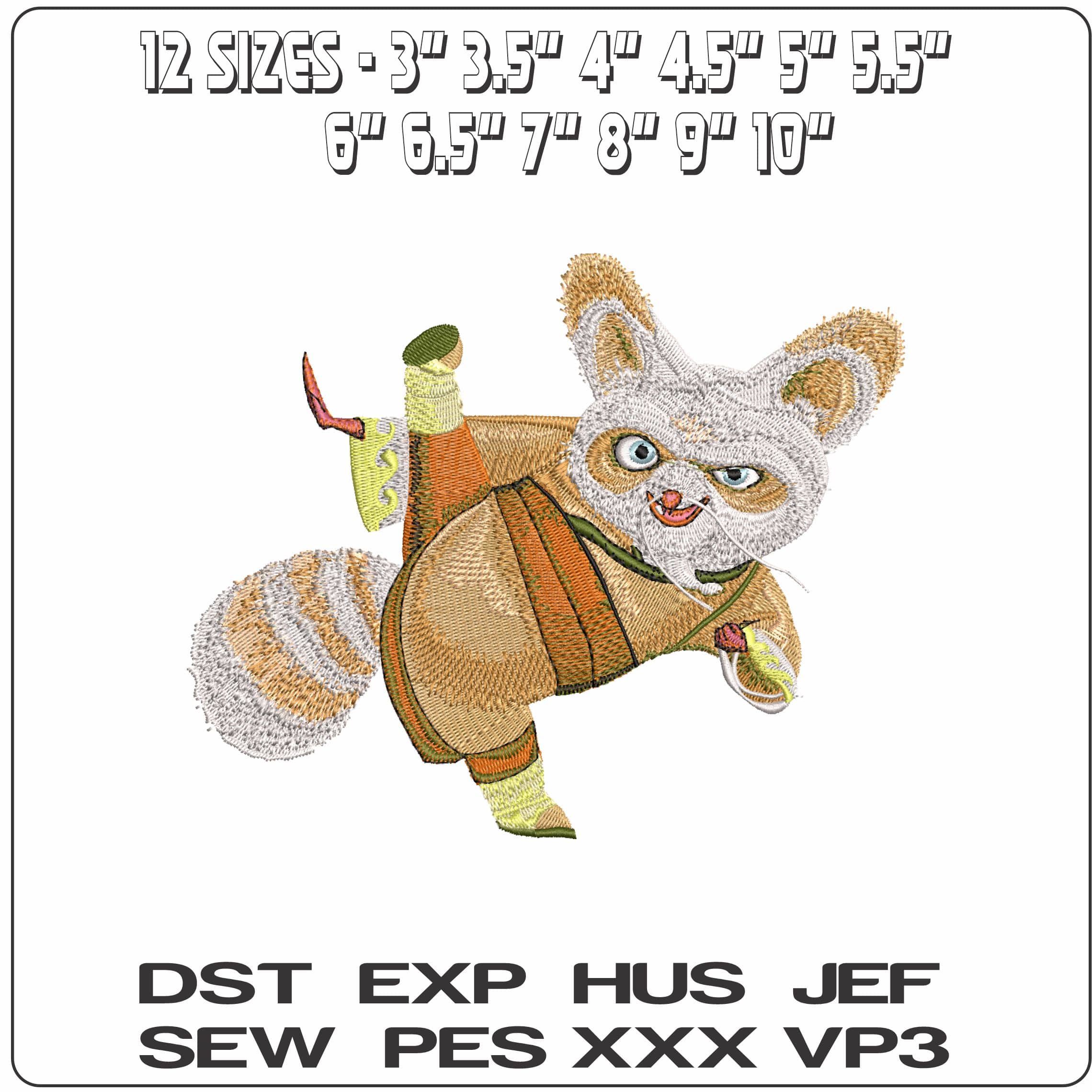 Shifu Kung Fu Panda- Elegant embroidery design file - instant download — view 2