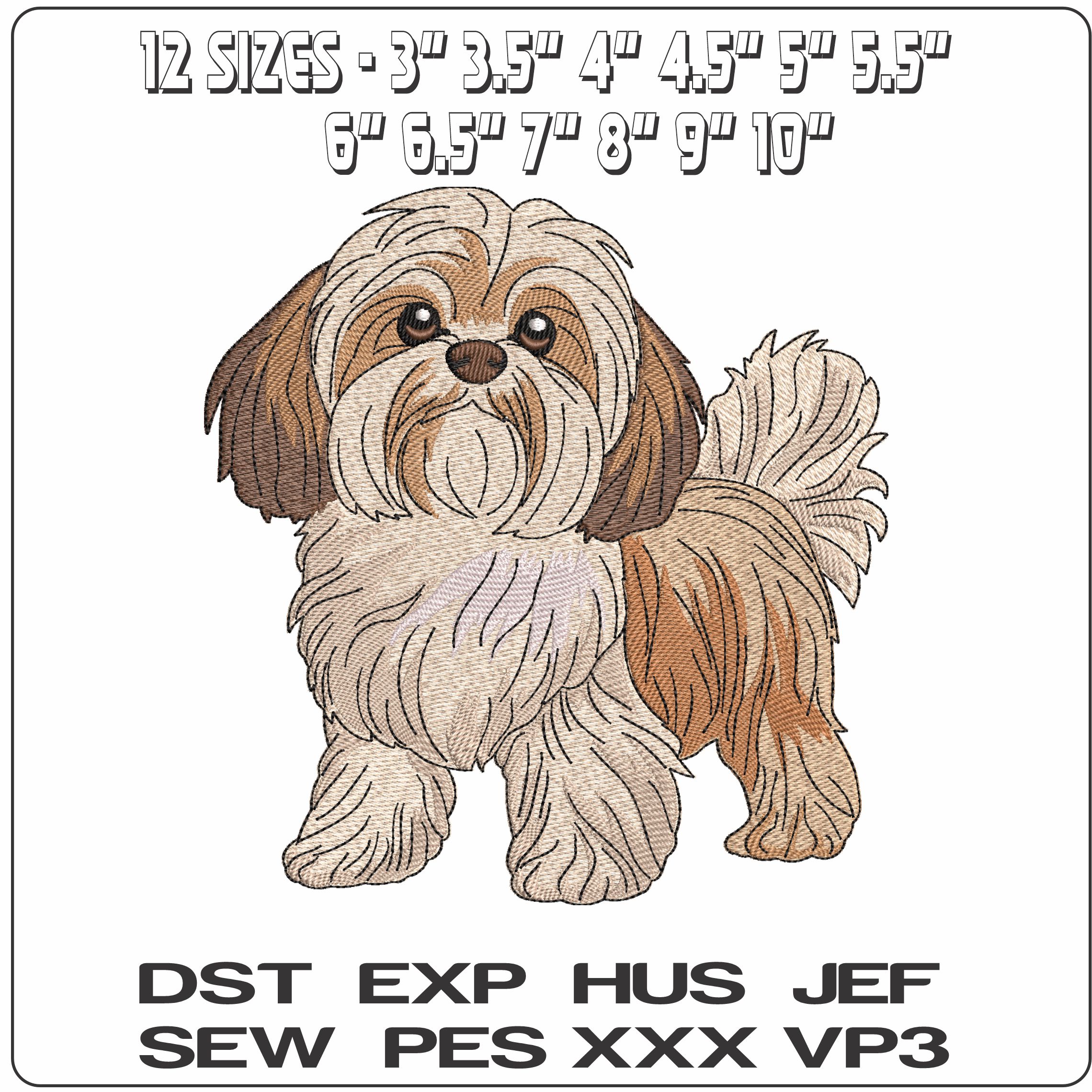 Shitsu Dog- Elegant embroidery design file - instant download — view 2