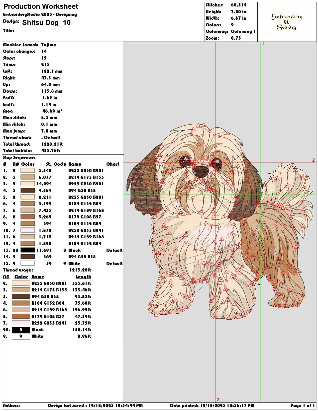 Shitsu Dog- Elegant embroidery design file - instant download — view 3
