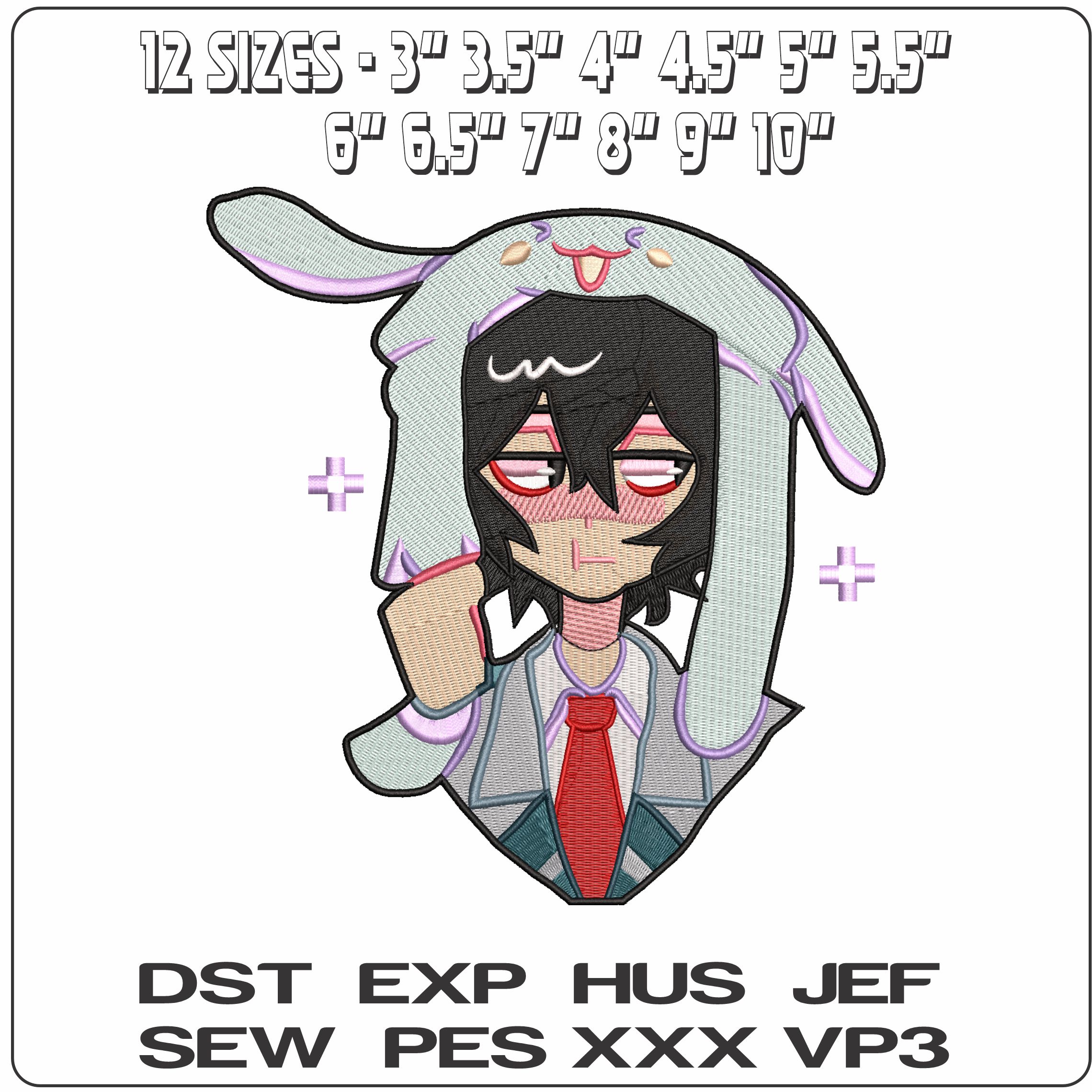 Shota Aizawa Eraser Head My Hero Academia anime- Elegant embroidery design file - instant download — view 2