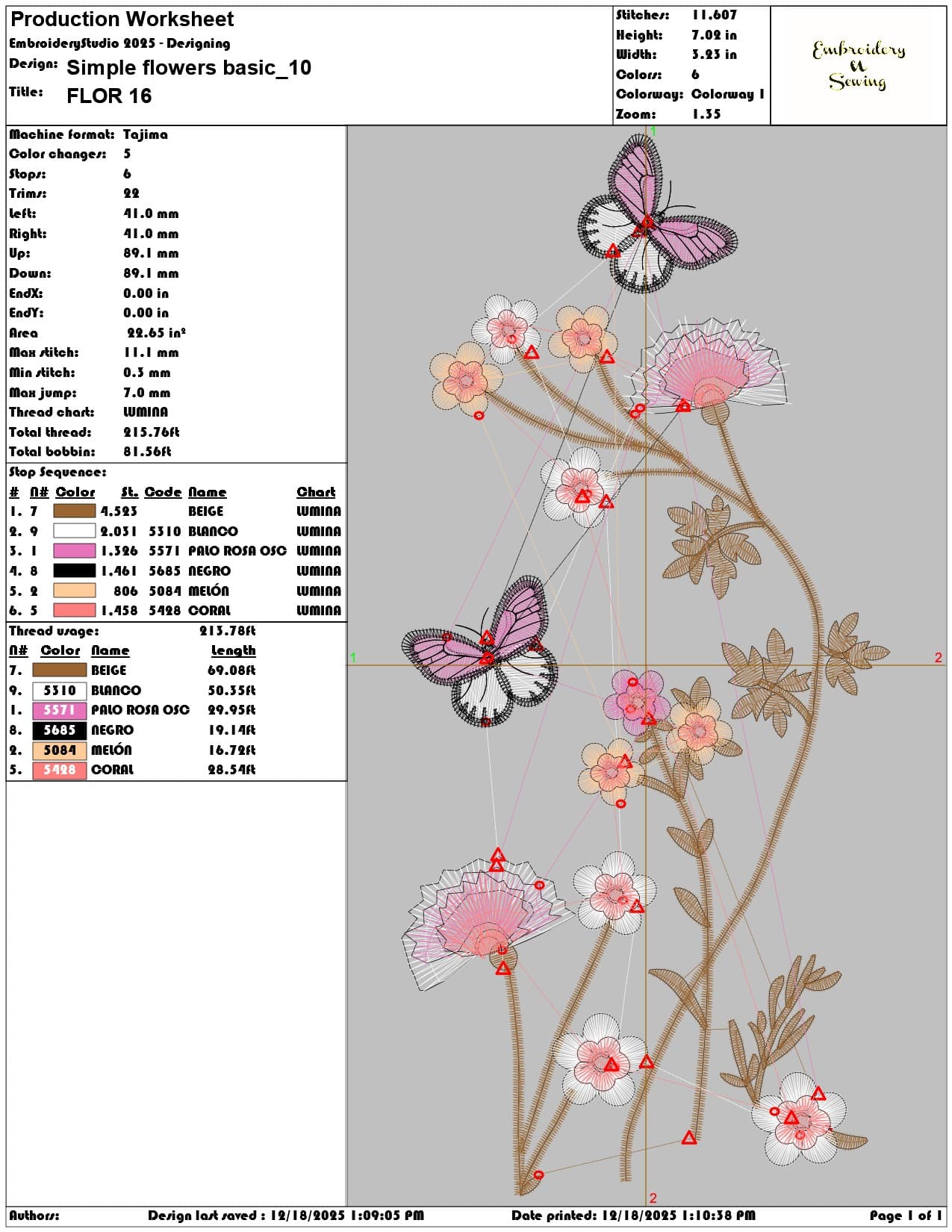 Simple flowers basic- Elegant embroidery design file - instant download — view 3