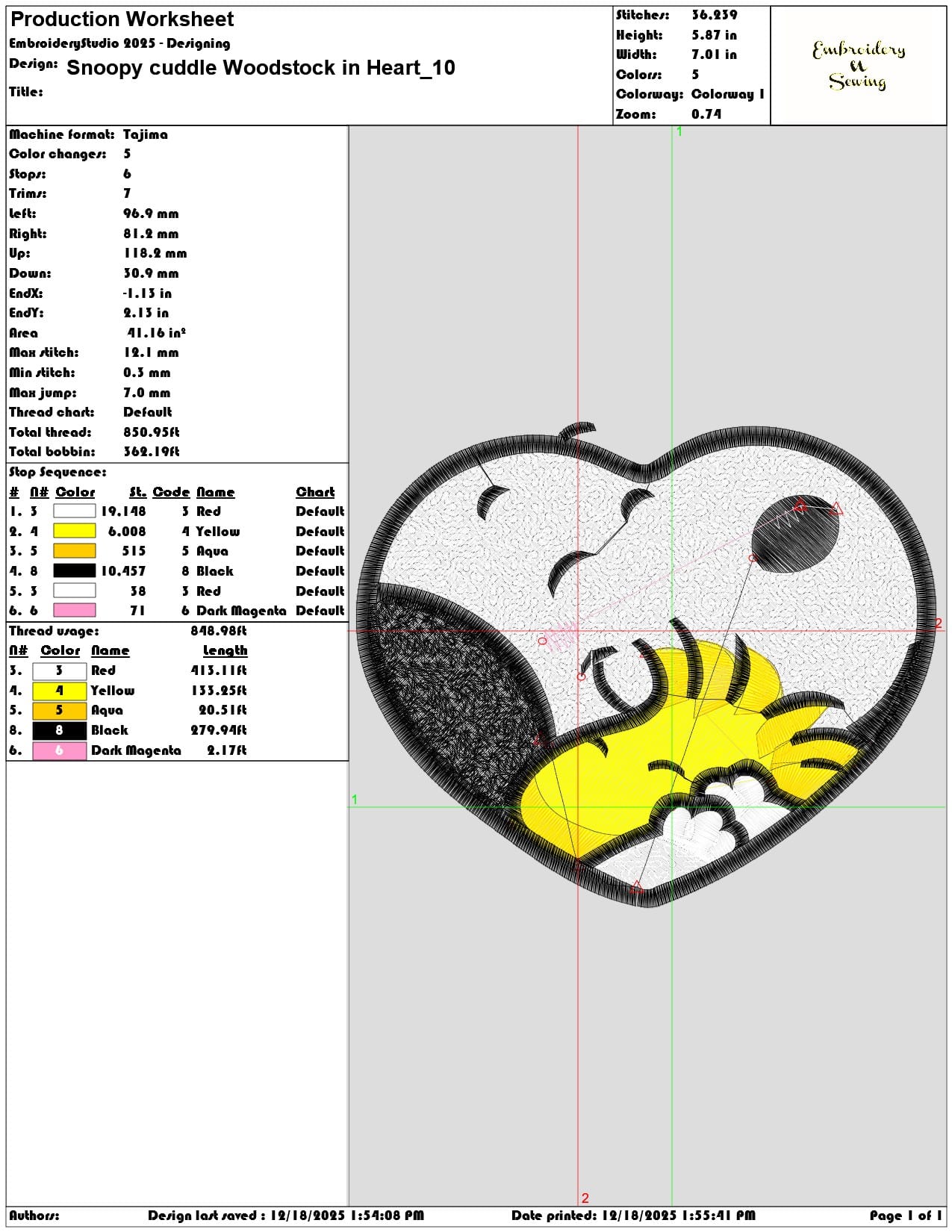 Snoopy cuddle Woodstock in Heart- Elegant embroidery design file - instant download — view 3