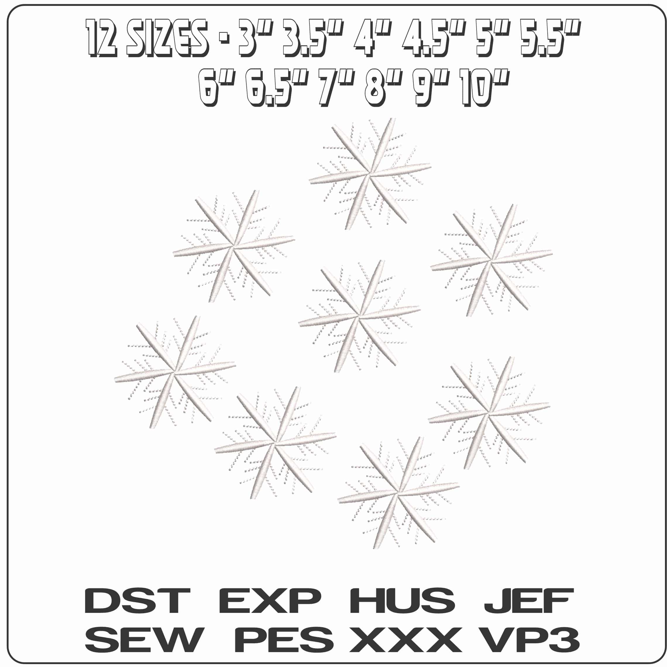Snowflakes Falling- Elegant embroidery design file - instant download — view 2