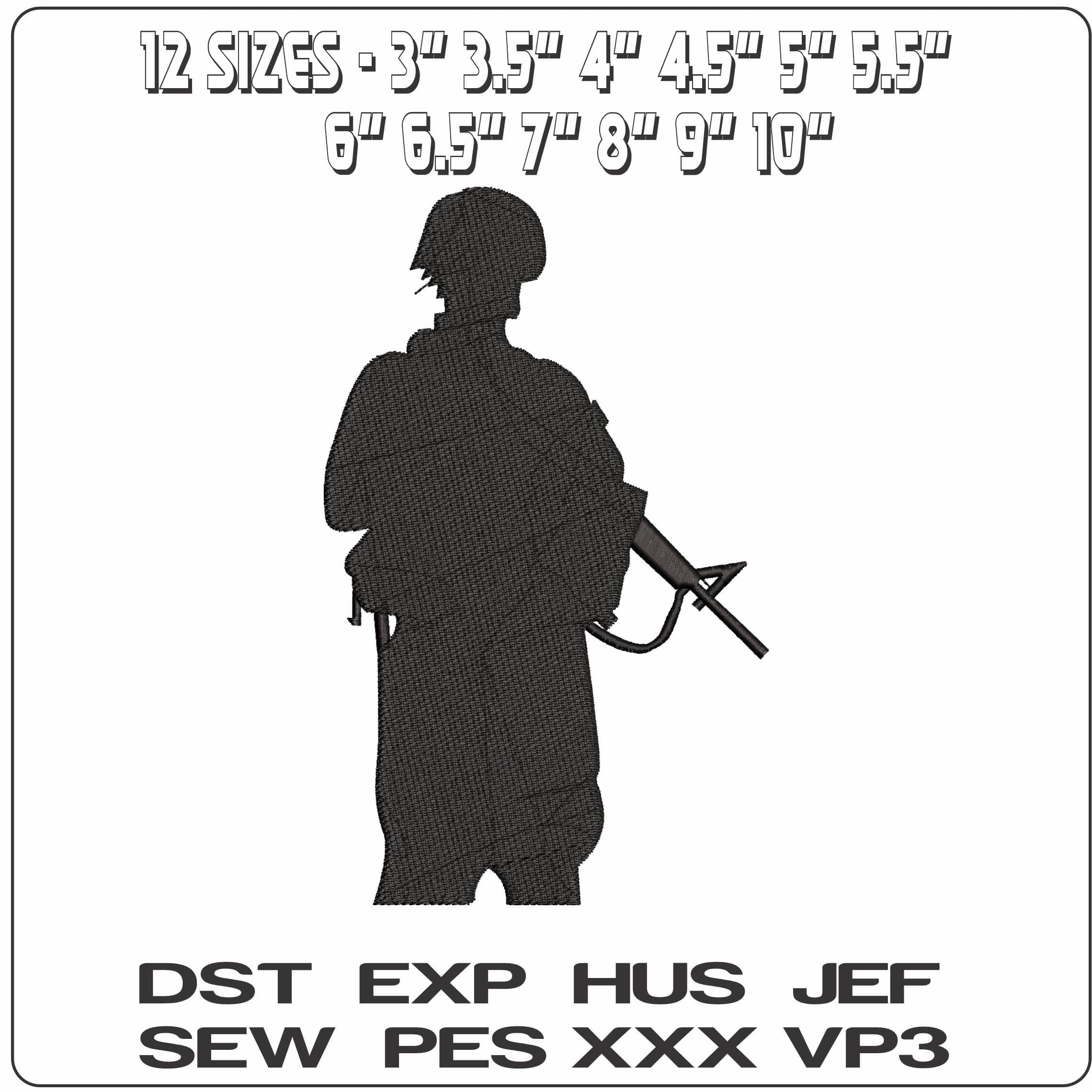Soldier Shilotte- Elegant embroidery design file - instant download — view 2