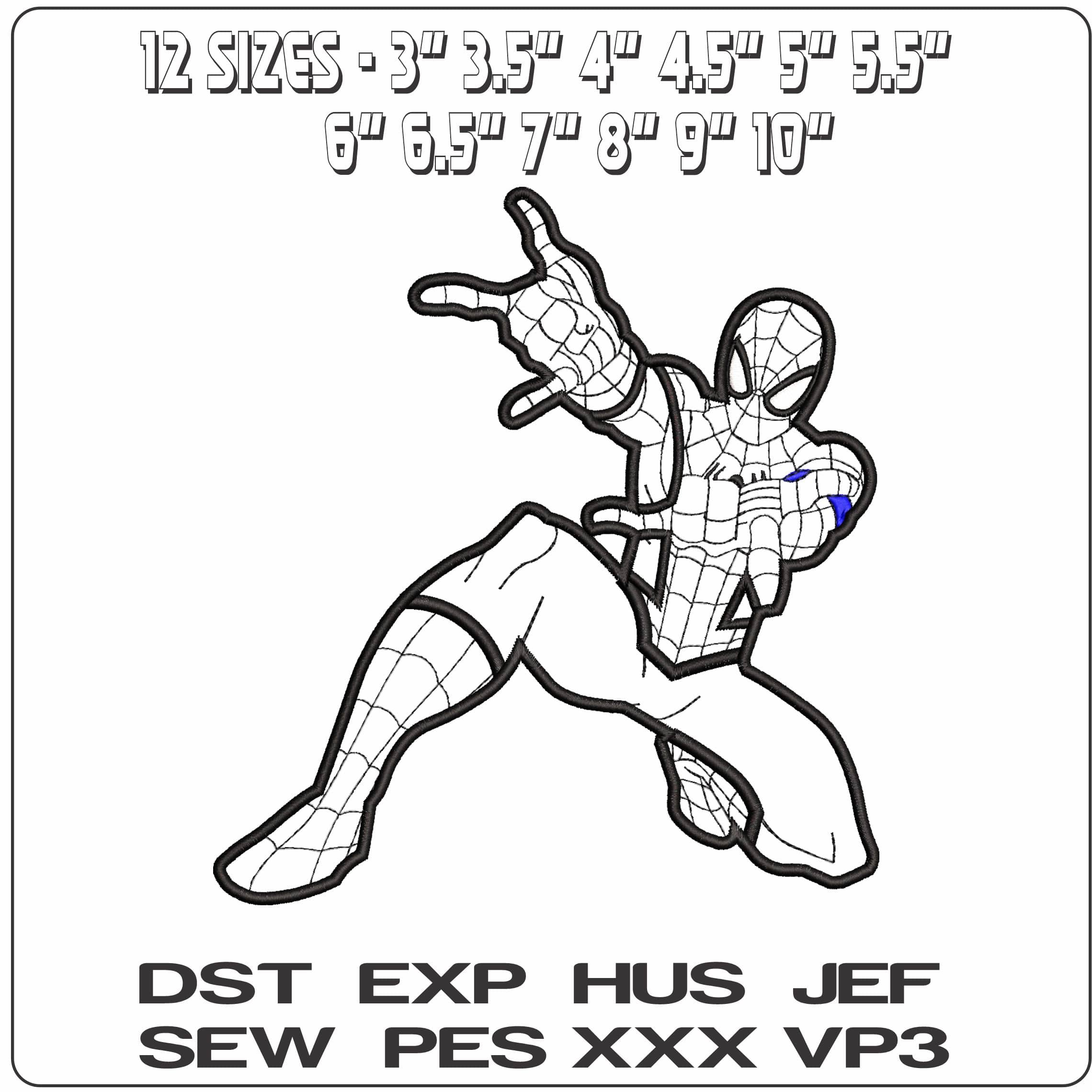 Spiderman Applique- Elegant embroidery design file - instant download — view 2