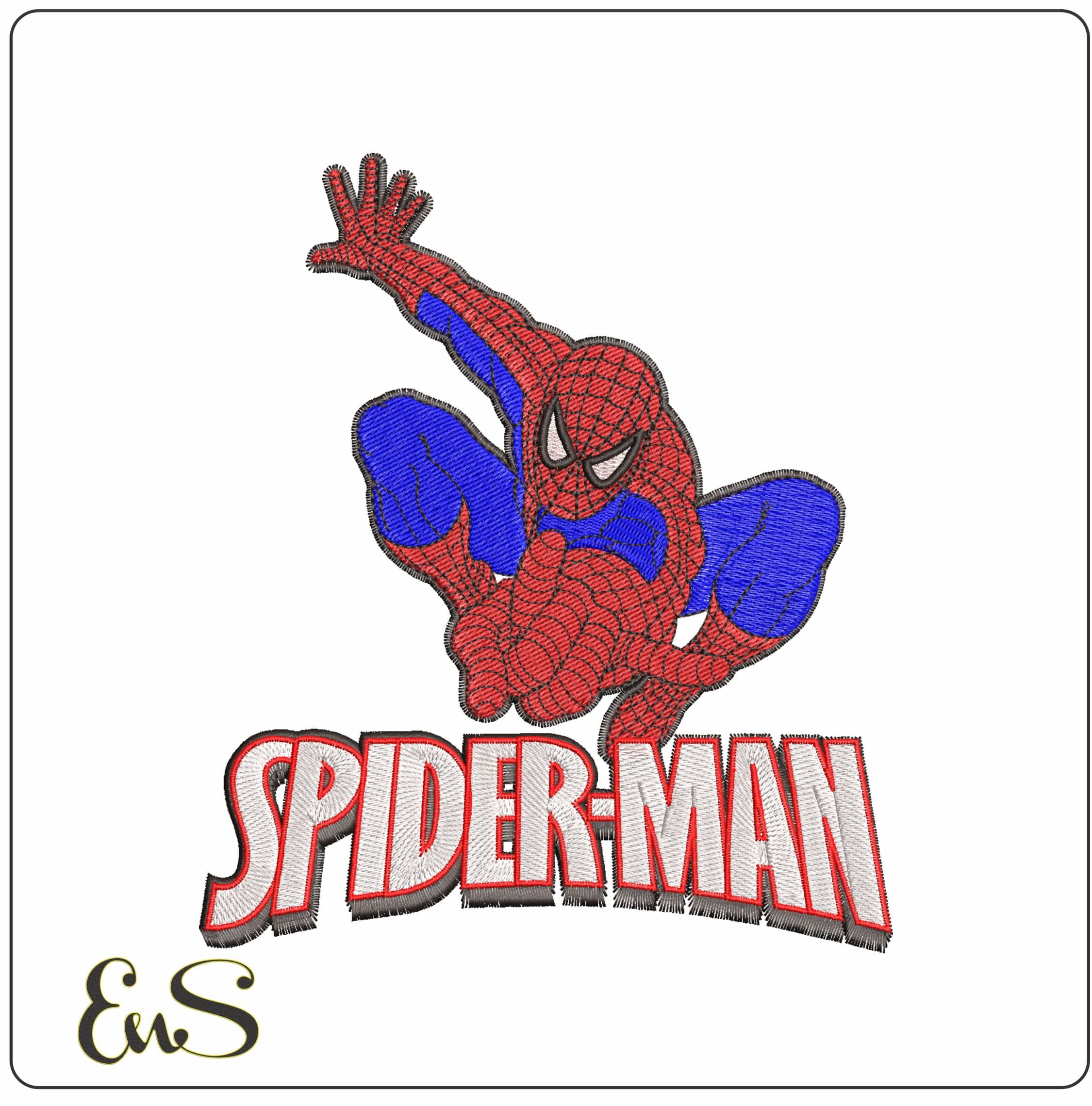 Spiderman perched on Name- Elegant embroidery design file - instant download