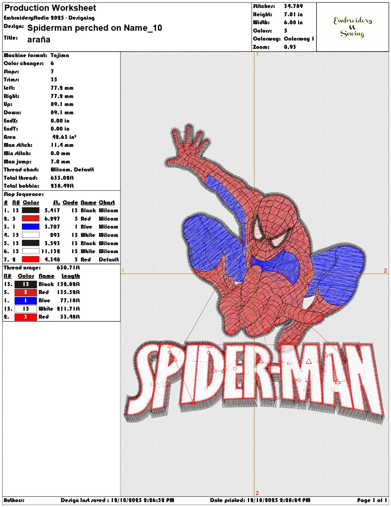Spiderman perched on Name- Elegant embroidery design file - instant download — view 3