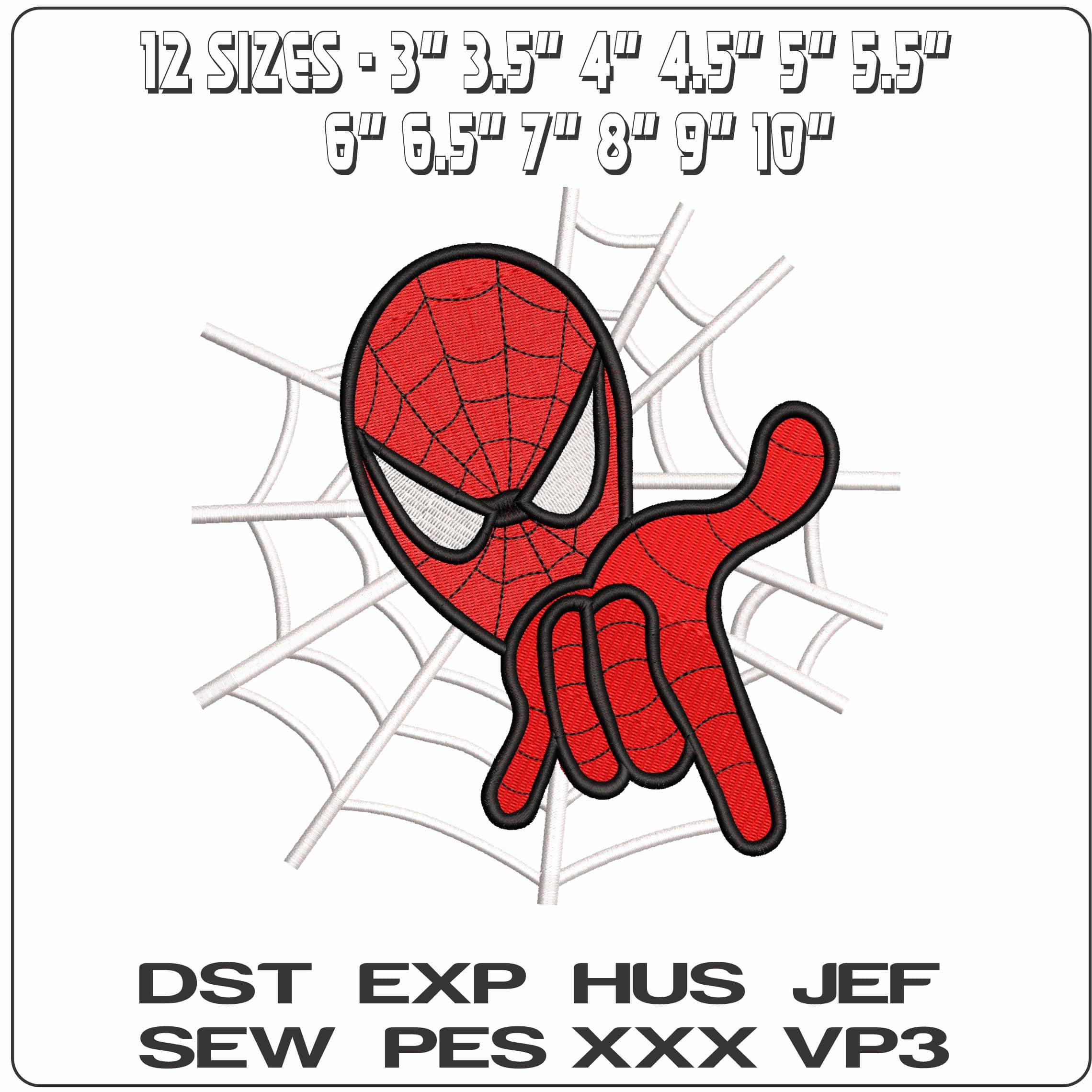 Spiderman Shooting with Web- Elegant embroidery design file - instant download — view 2