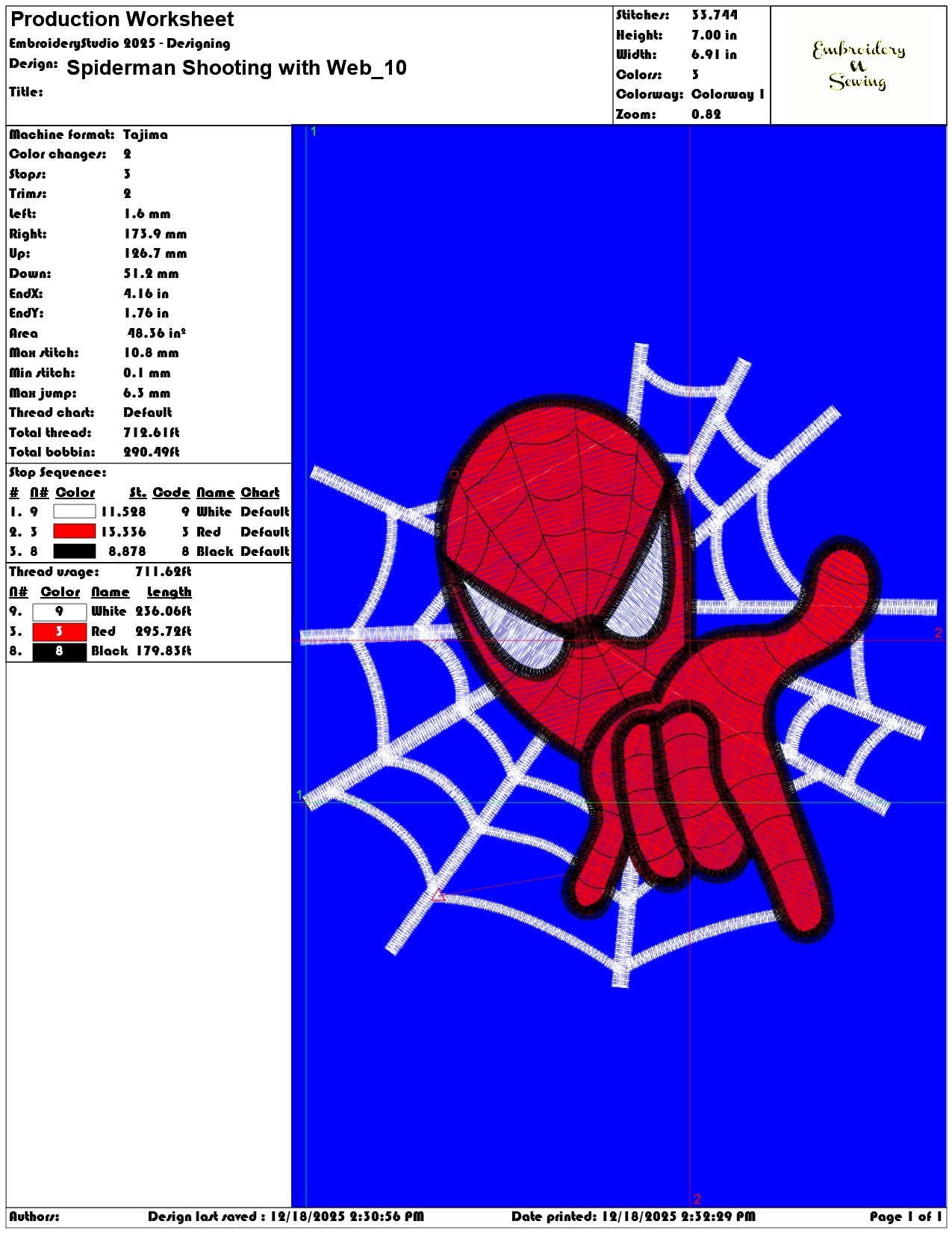 Spiderman Shooting with Web- Elegant embroidery design file - instant download — view 3