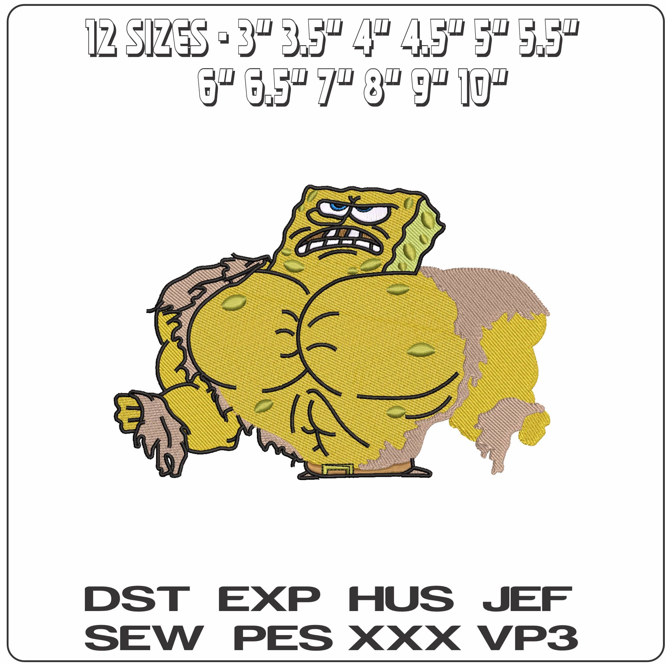 Spongebob Hulk- Elegant embroidery design file - instant download — view 2