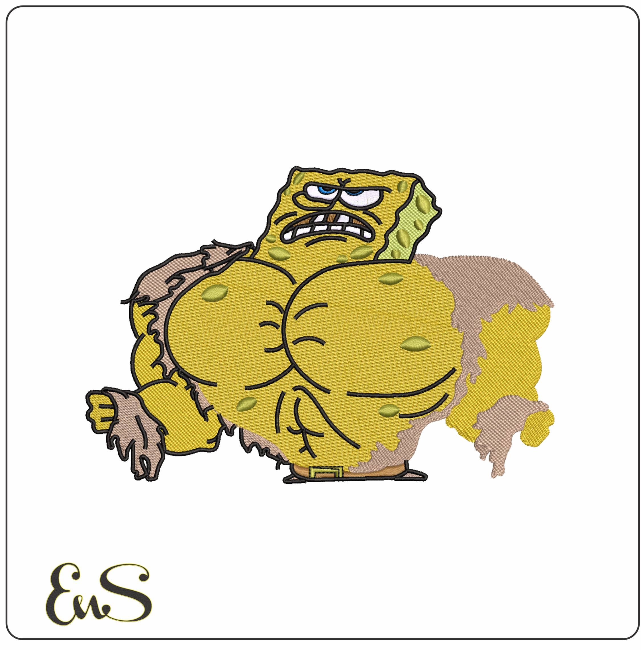 Spongebob Hulk- Elegant embroidery design file - instant download