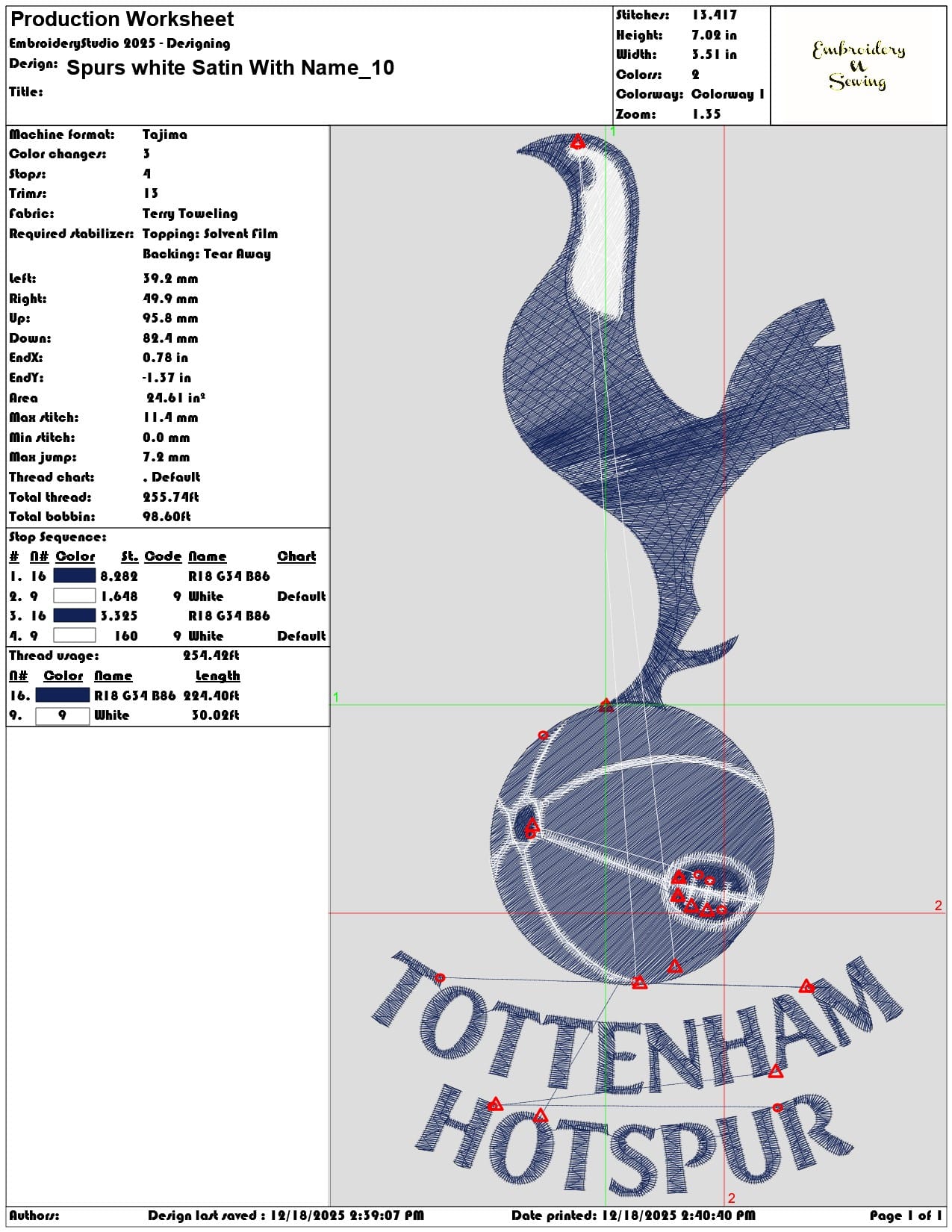Spurs white Satin With Name- Elegant embroidery design file - instant download — view 3