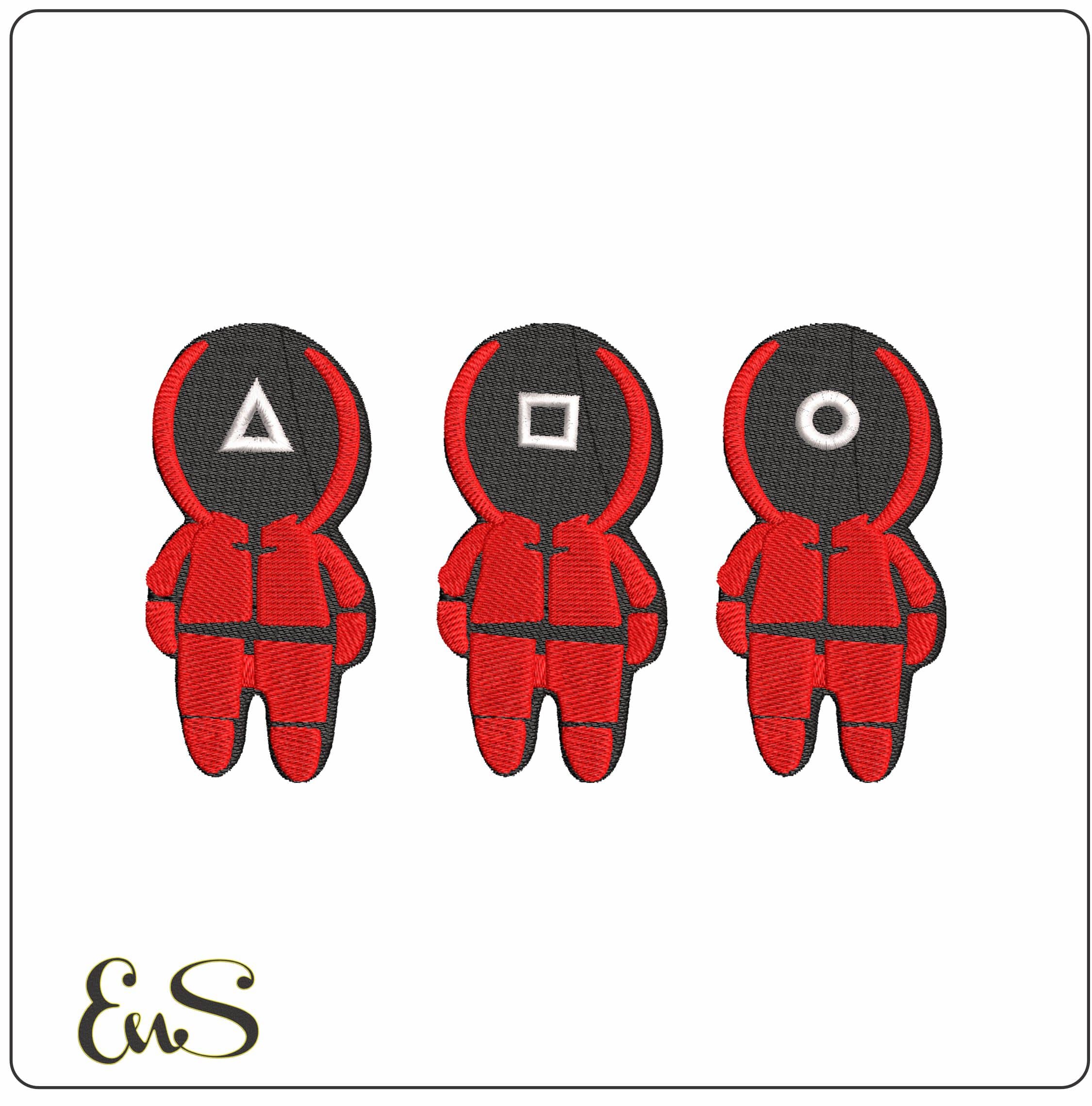 Squid Game- Elegant embroidery design file - instant download