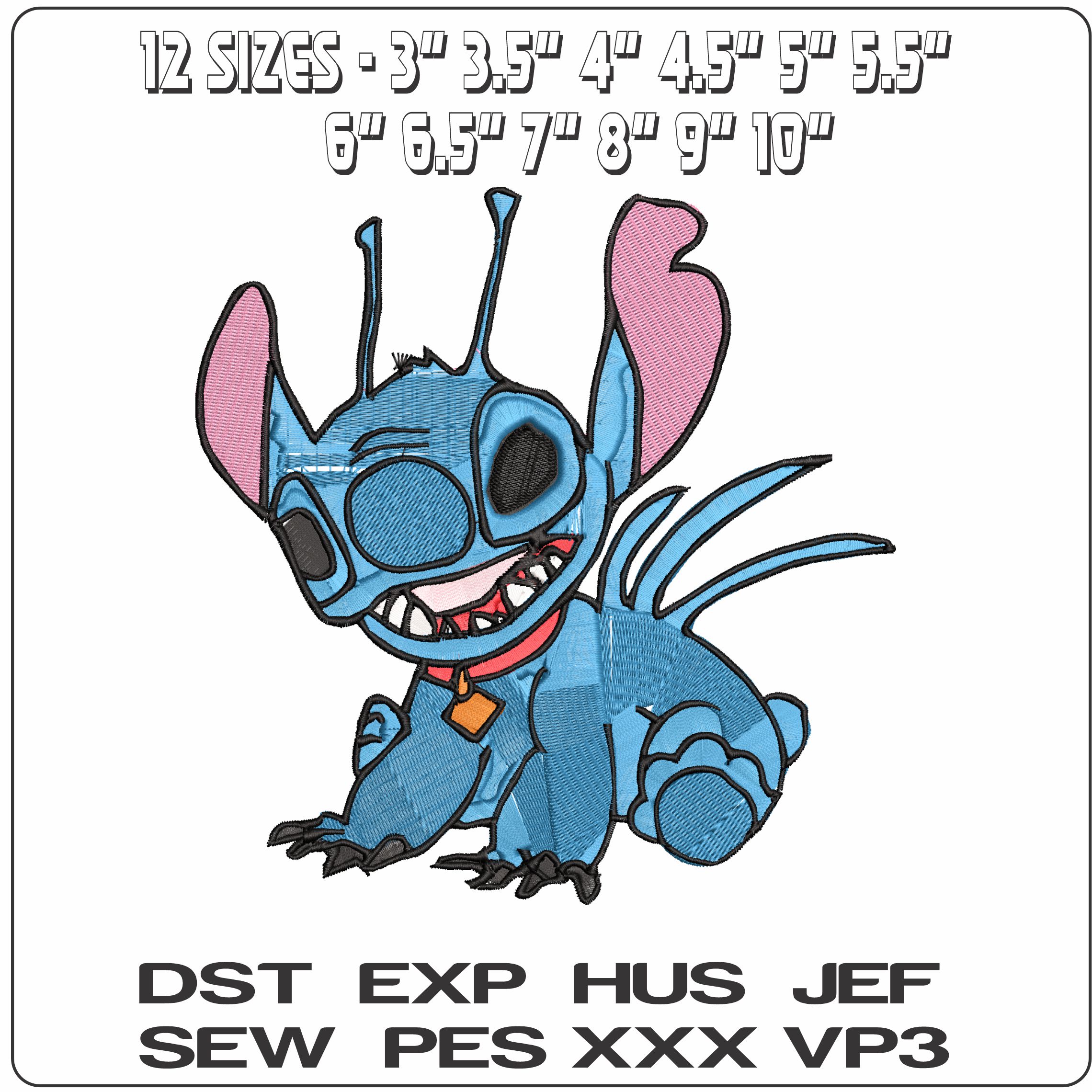 Stitch getting angry- Elegant embroidery design file - instant download — view 2