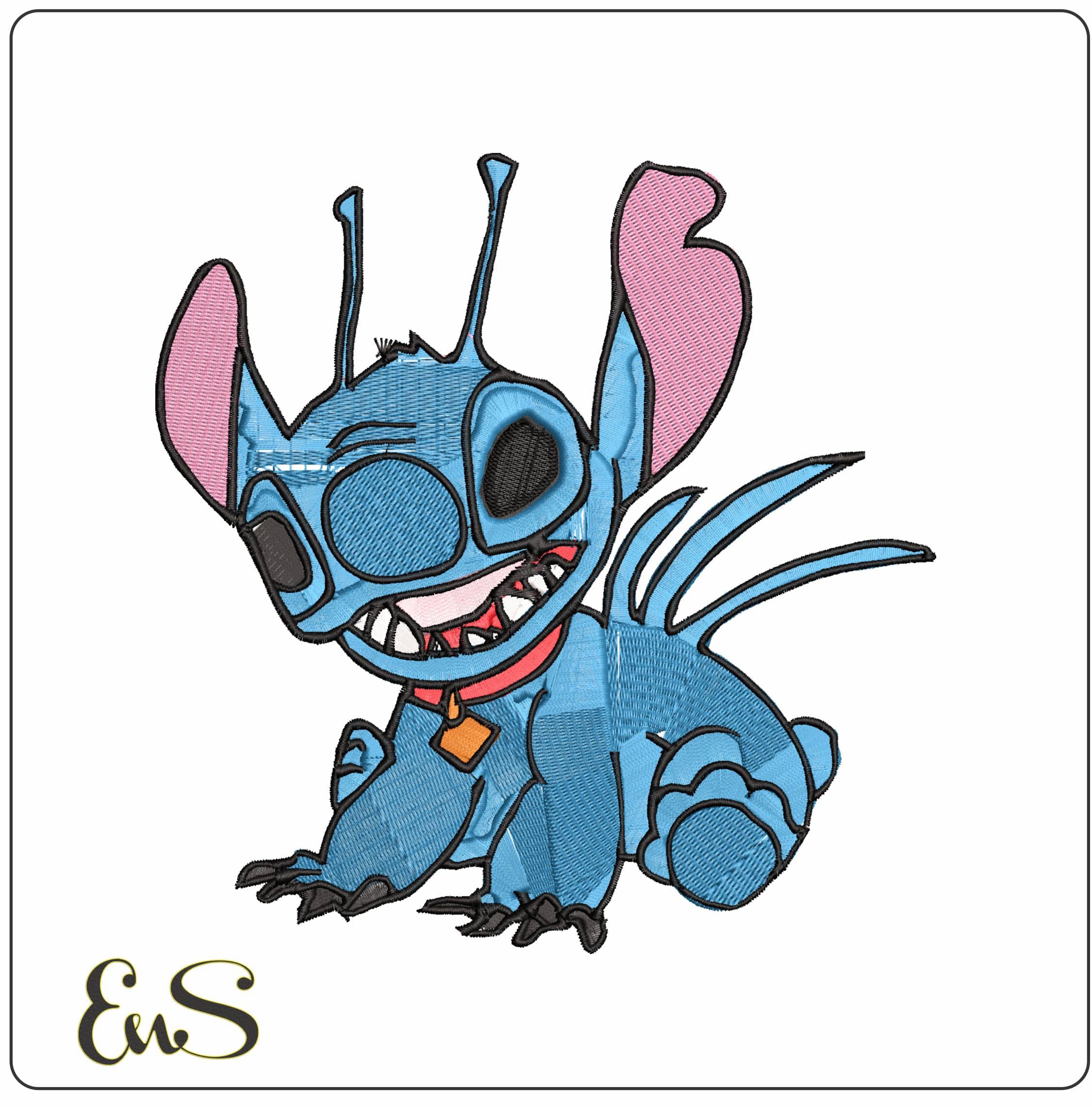 Stitch getting angry- Elegant embroidery design file - instant download