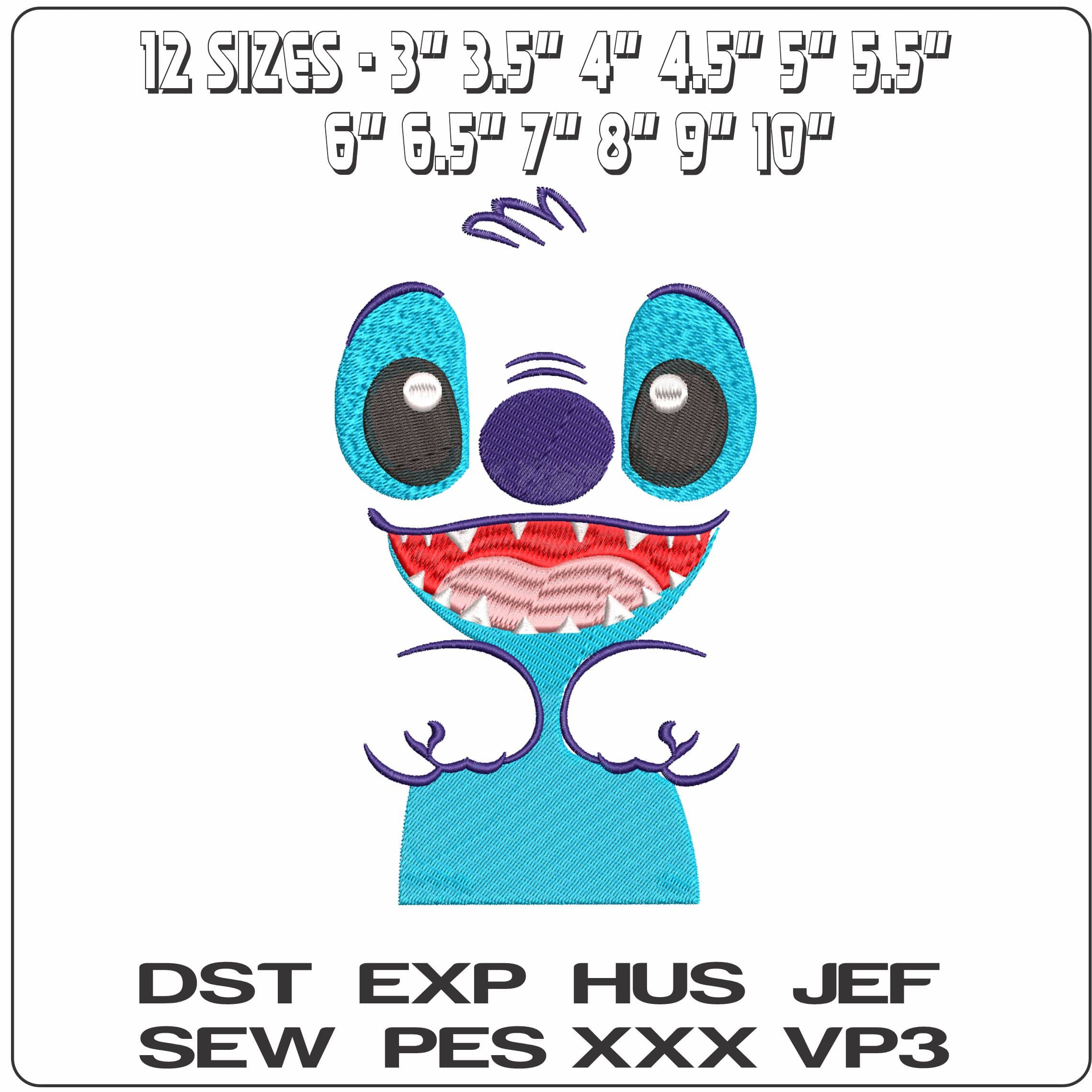 Stitch outline Basic- Elegant embroidery design file - instant download — view 2