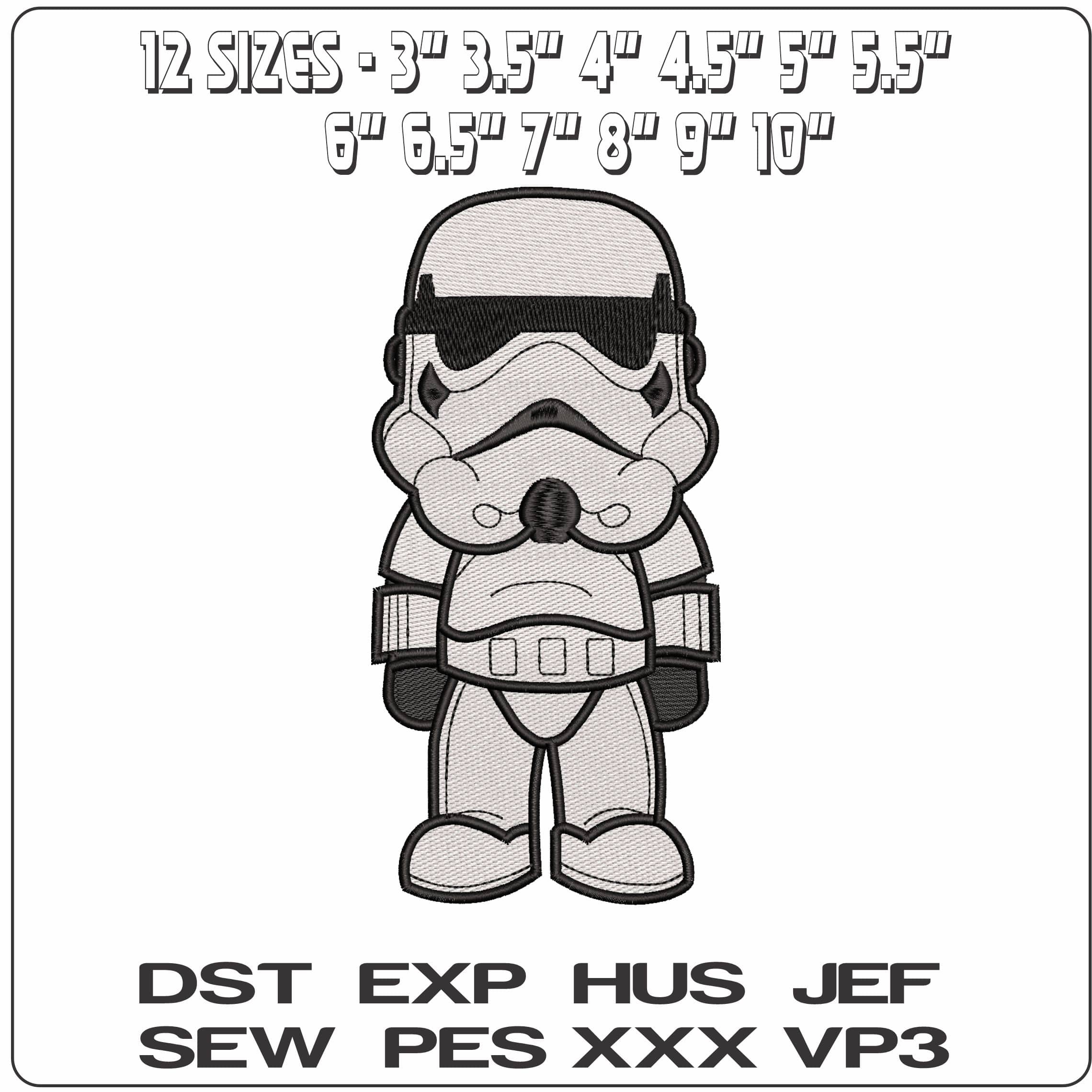 Storm Trooper Chibi- Elegant embroidery design file - instant download — view 2