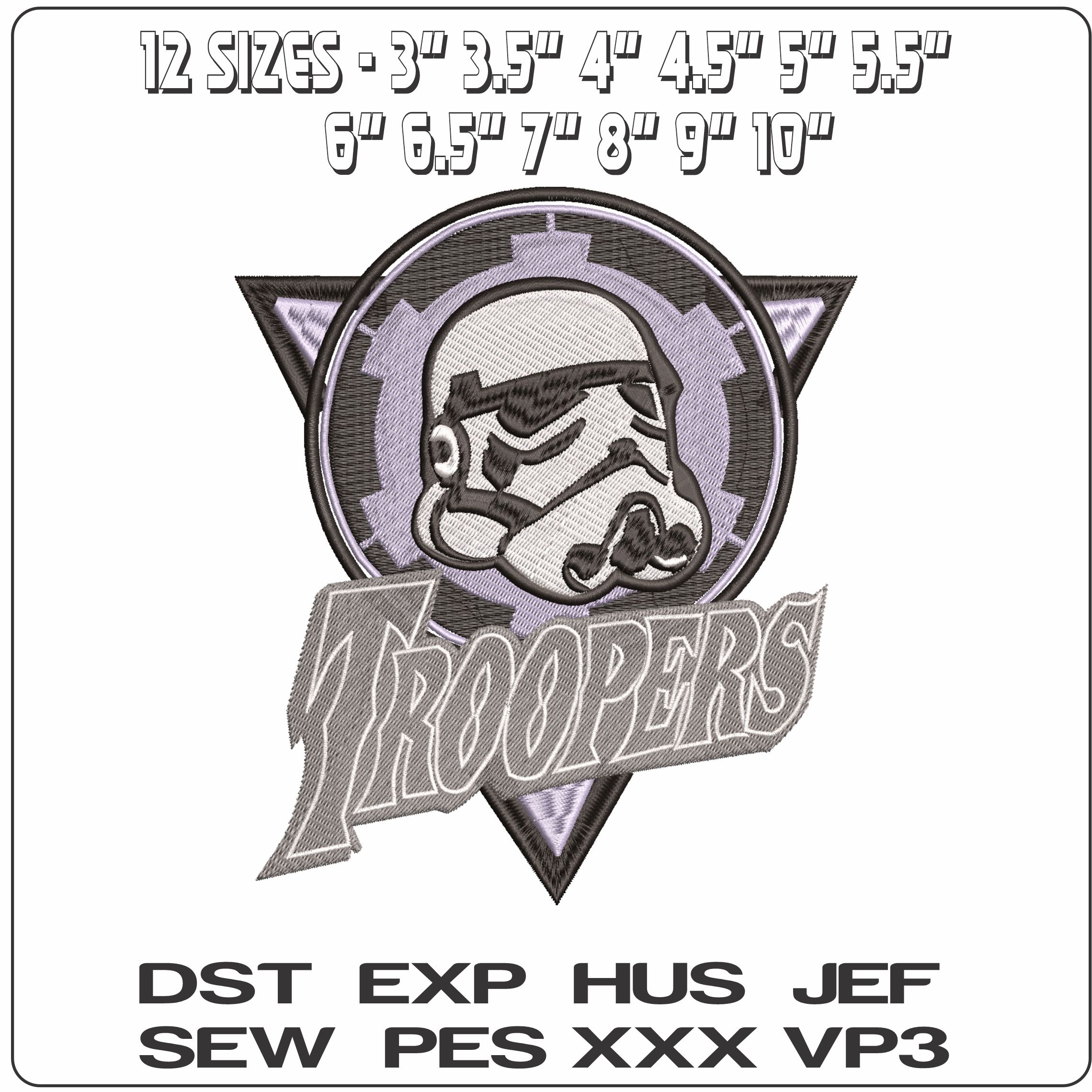 Storm Trooper Logo- Elegant embroidery design file - instant download — view 2