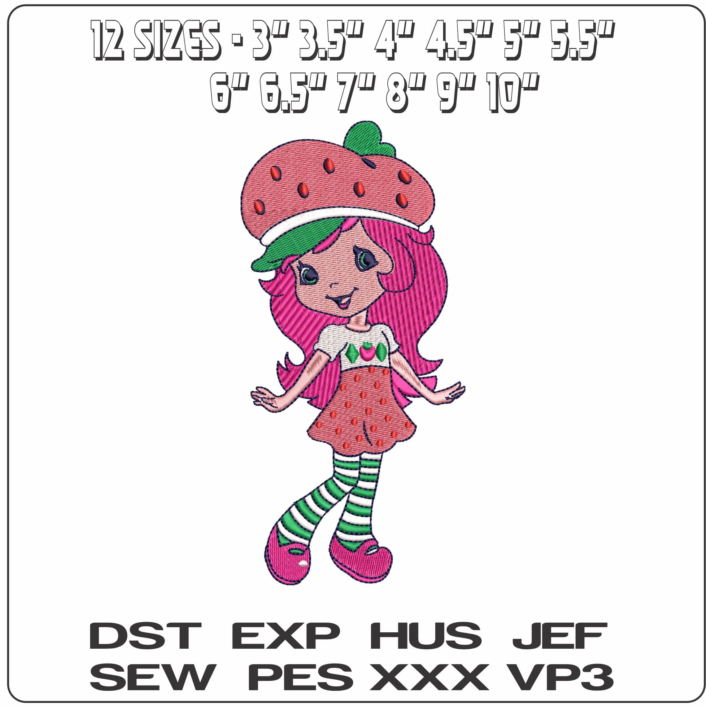 Strawberry Shortcake- Elegant embroidery design file - instant download — view 2