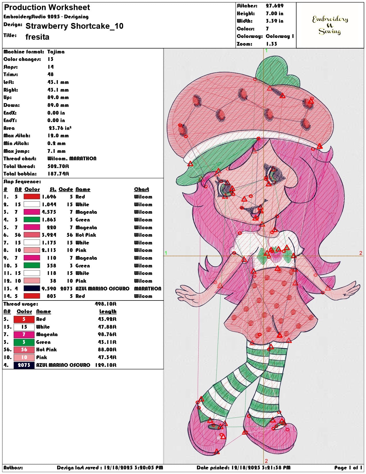 Strawberry Shortcake- Elegant embroidery design file - instant download — view 3