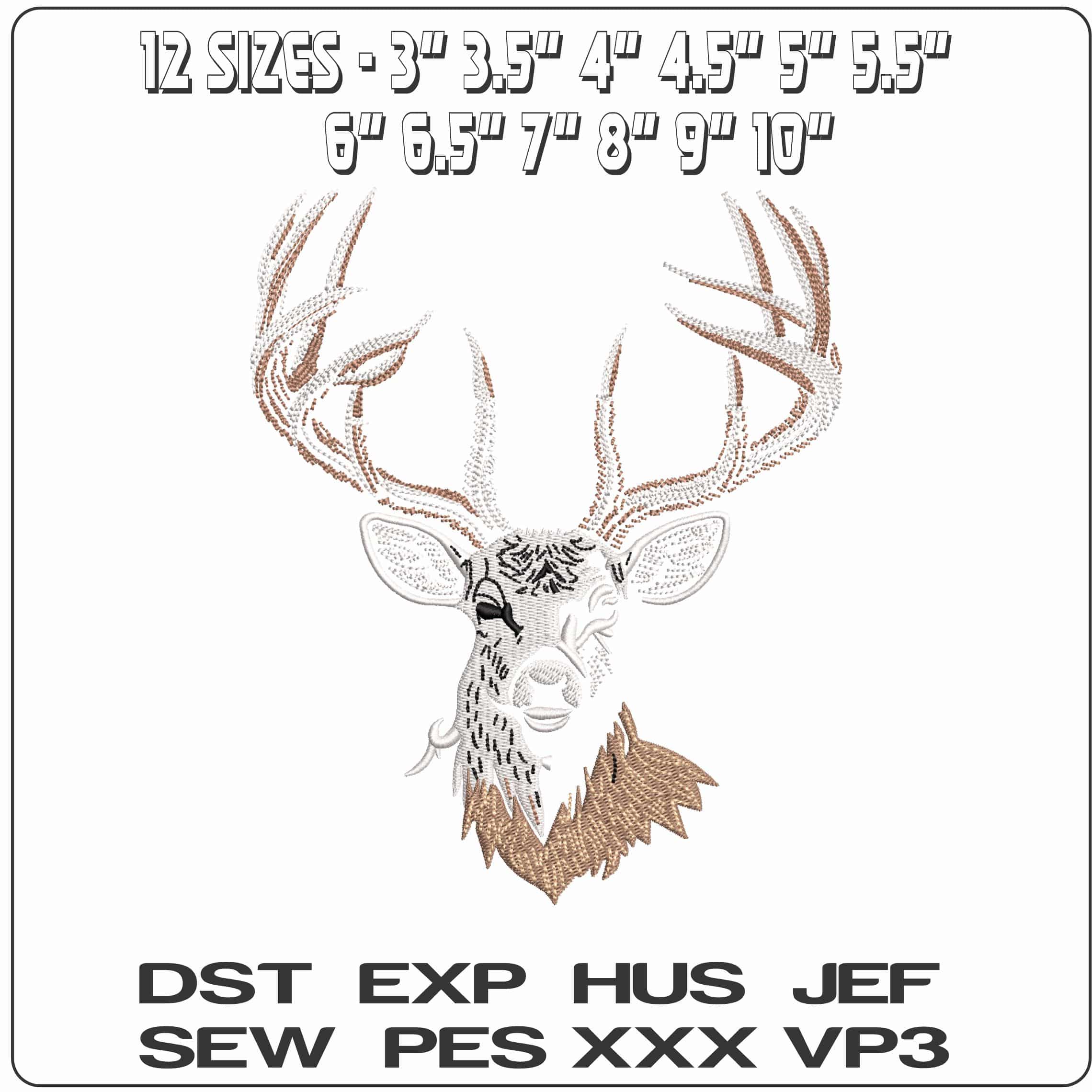 Stunning deer Line Art- Elegant embroidery design file - instant download — view 2