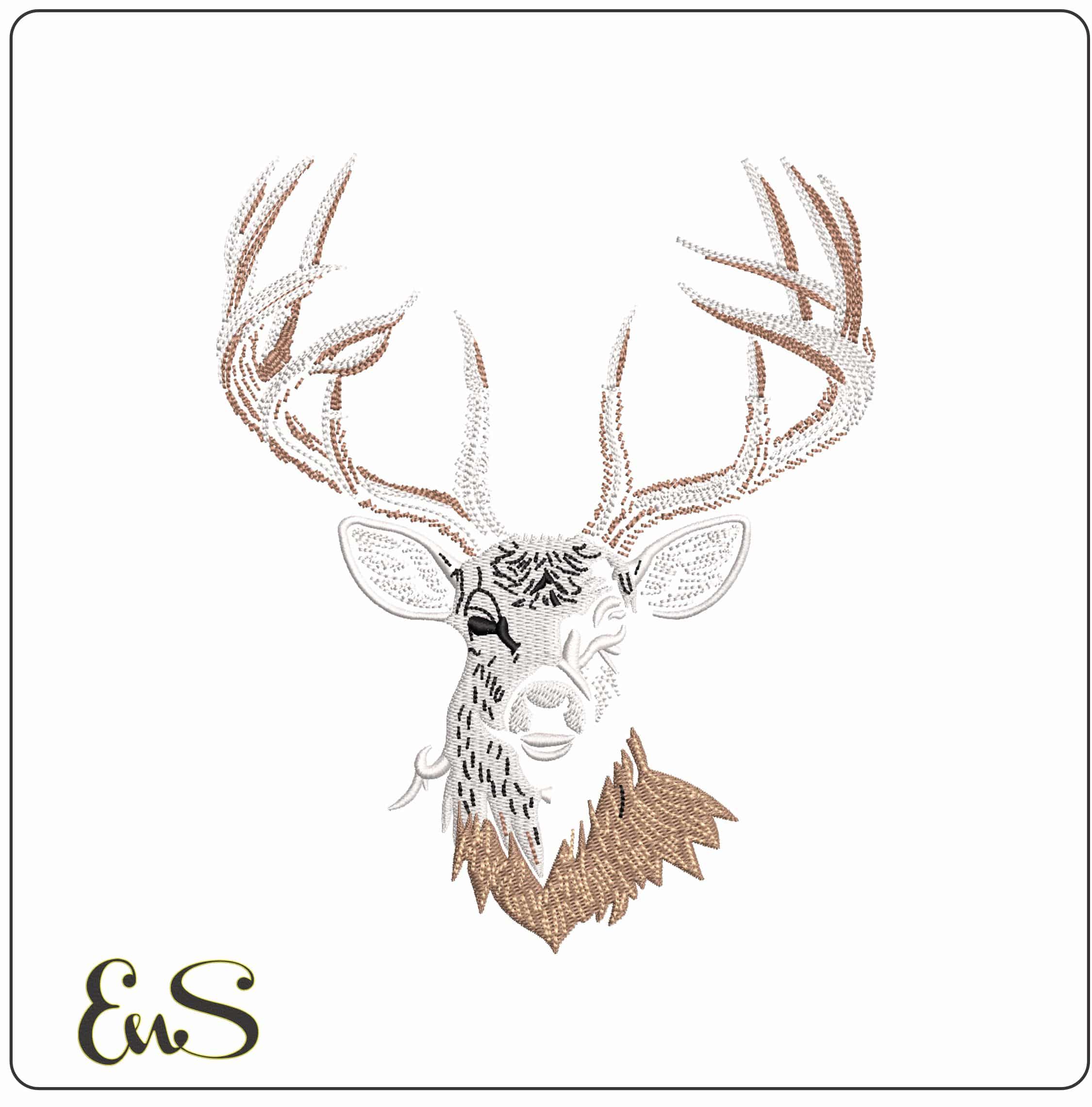 Stunning deer Line Art- Elegant embroidery design file - instant download