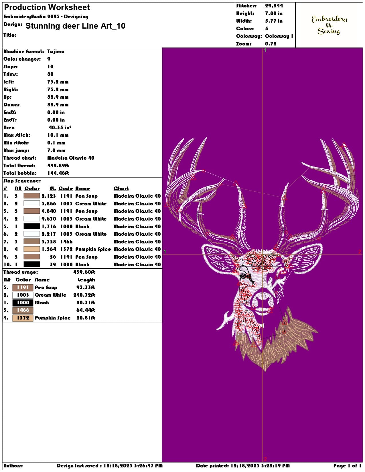 Stunning deer Line Art- Elegant embroidery design file - instant download — view 3