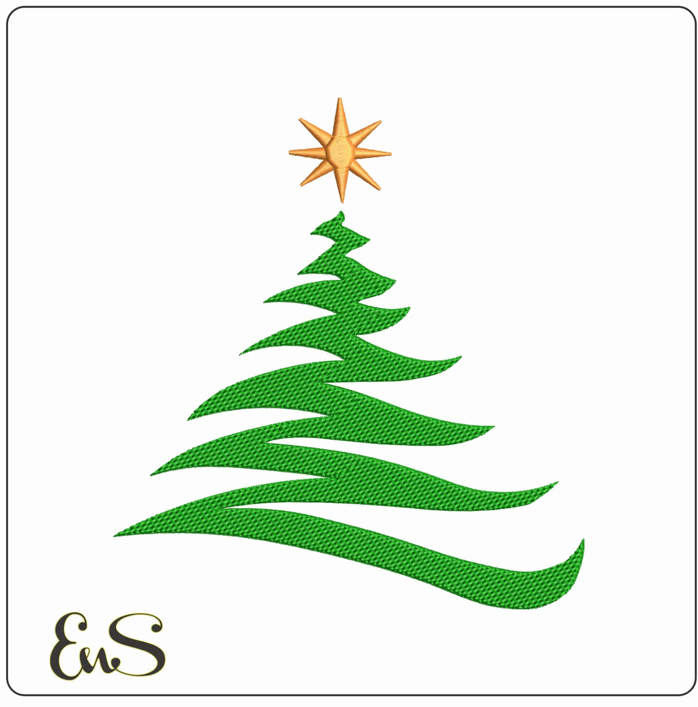 Stylized Christmas Tree- Elegant embroidery design file - instant download